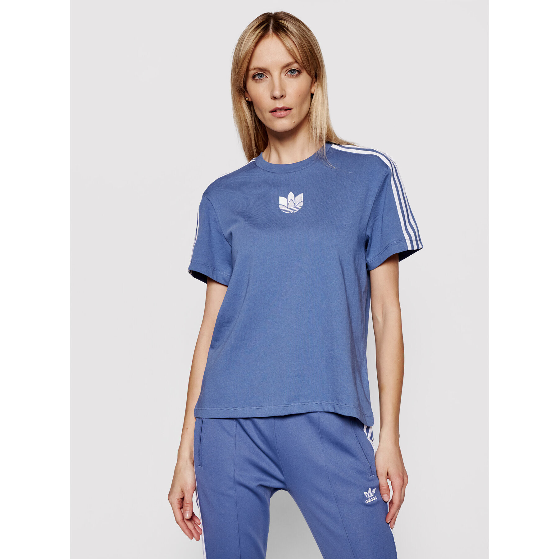 adidas Póló adicolor 3D Trefoil GN2933 Kék Loose Fit - Pepit.hu