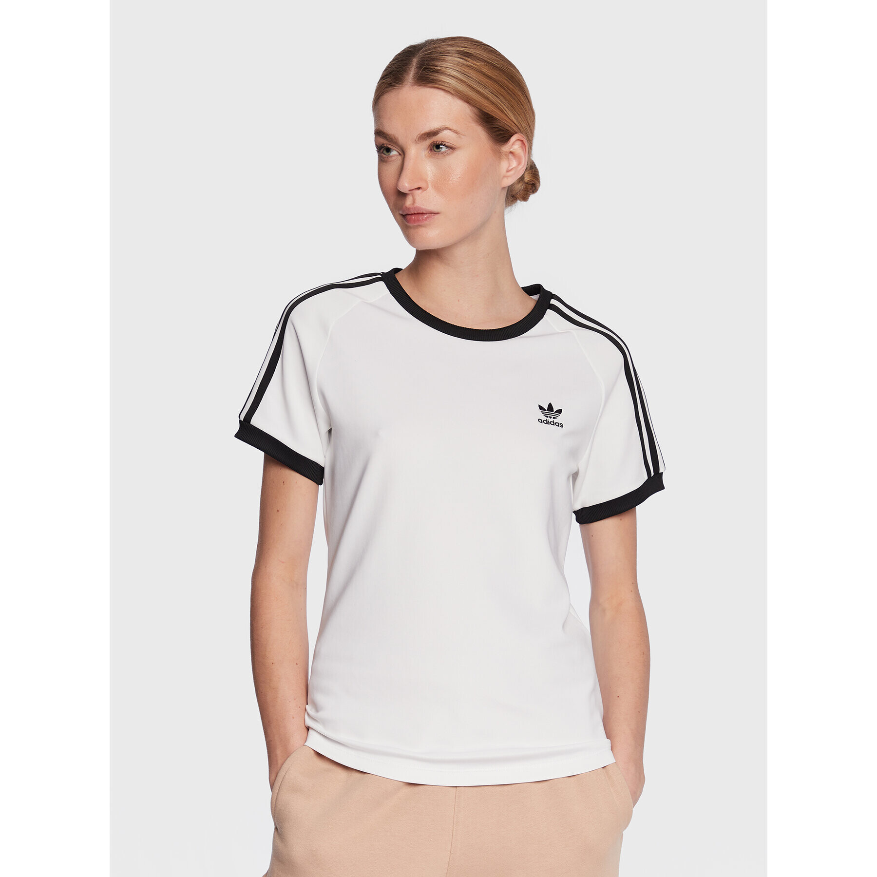 adidas Póló Adicolor Classics Slim 3-Stripes T-Shirt IB7441 Fehér Slim Fit - Pepit.hu