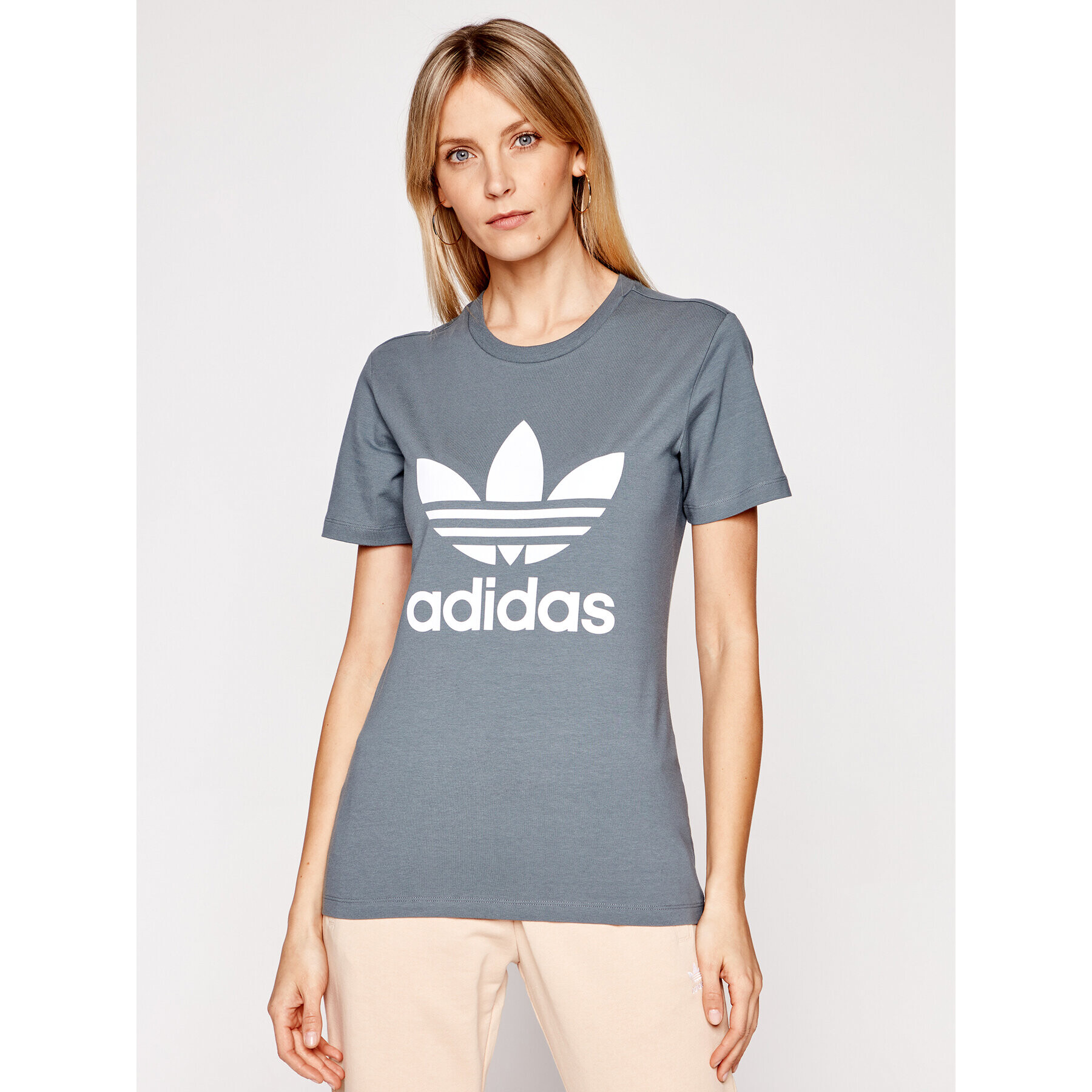 adidas Póló adicolor Classics Trefoil GN2903 Szürke Regular Fit - Pepit.hu