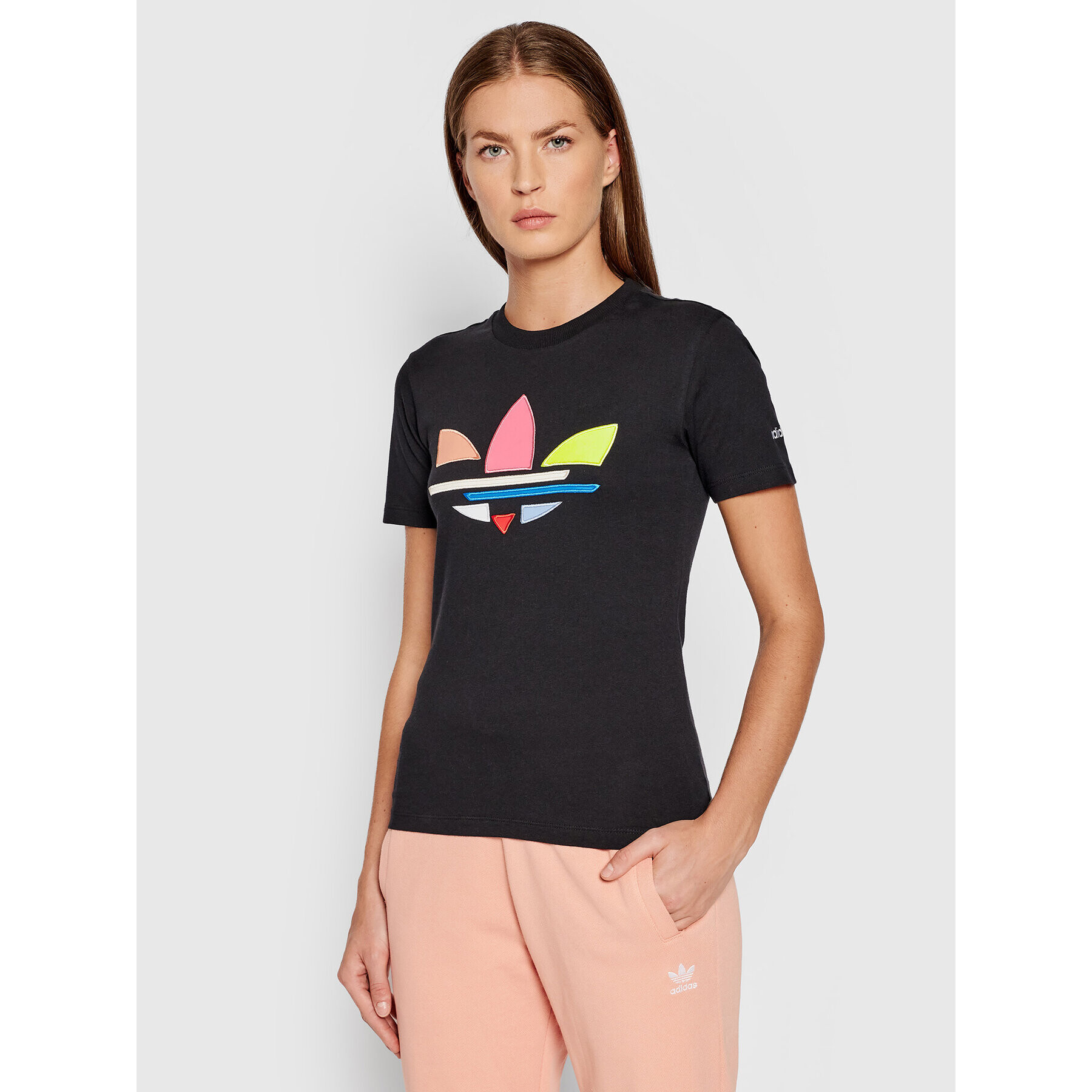 adidas Póló adicolor Shattered Trefoil Tee H22859 Fekete Regular Fit - Pepit.hu