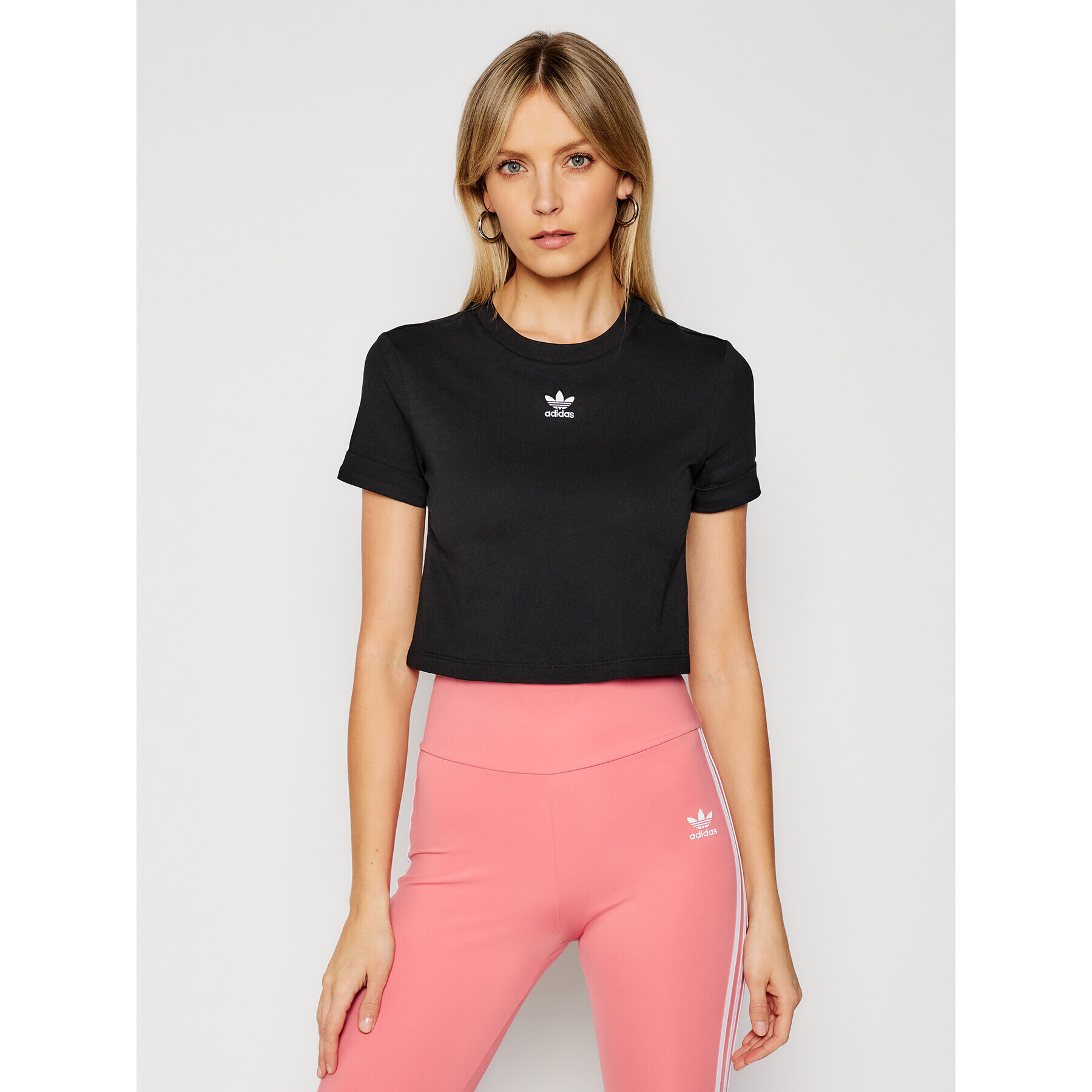 adidas Póló Crop Top GN2802 Fekete Regular Fit - Pepit.hu