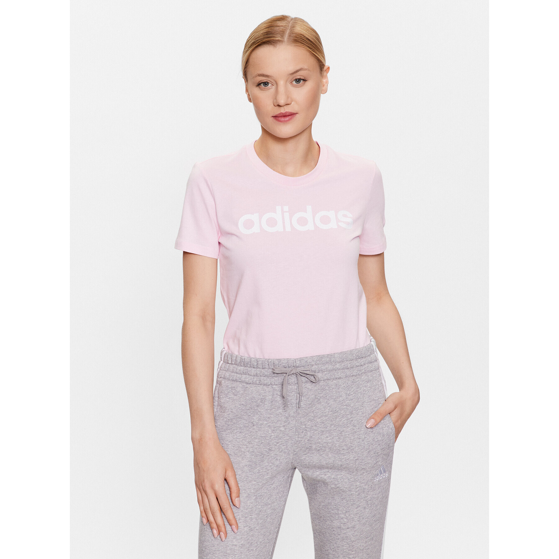 adidas Póló Essentials Slim Logo T-Shirt GL0771 Rózsaszín Slim Fit - Pepit.hu