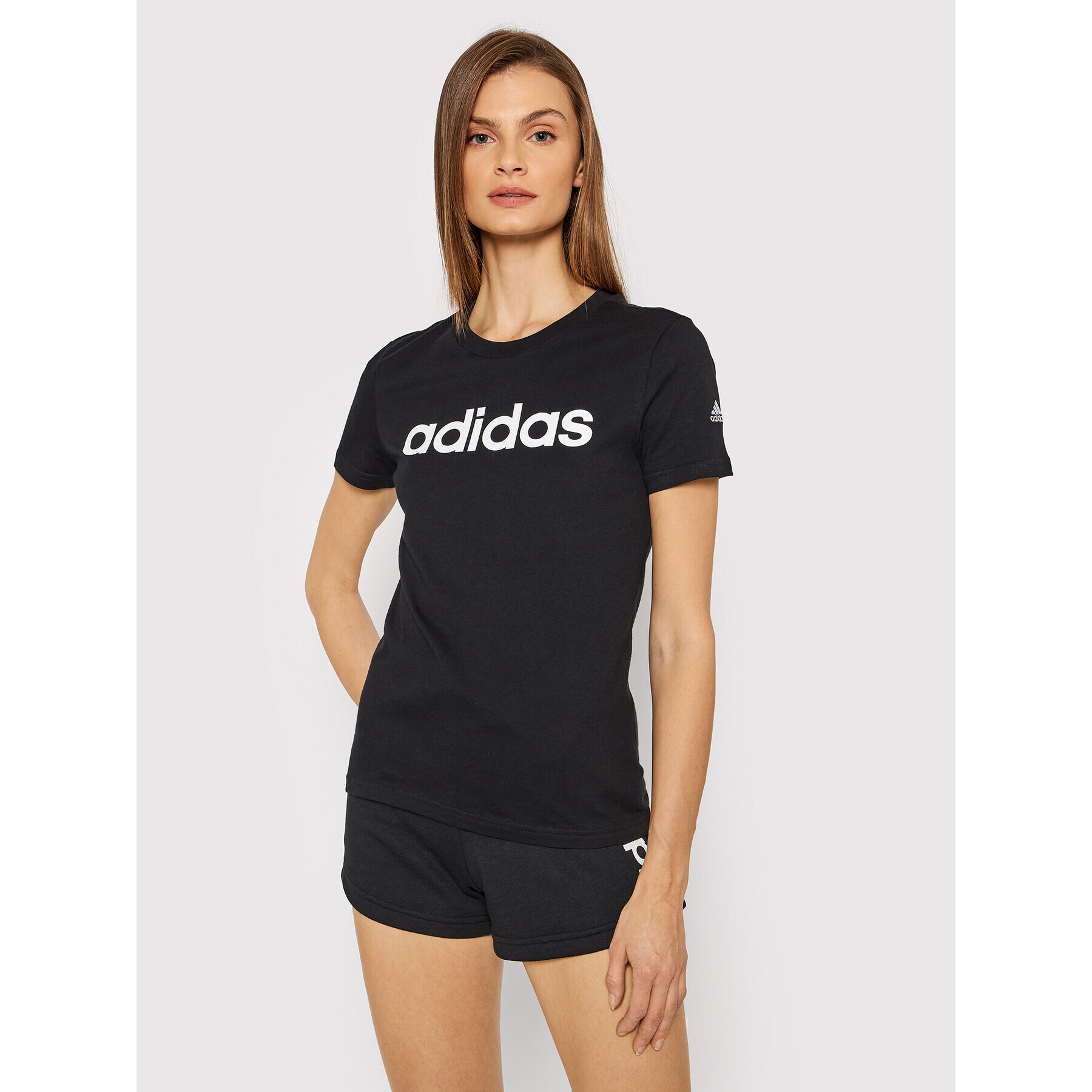 adidas Póló Loungewear Essentials Logo GL0769 Fekete Slim Fit - Pepit.hu