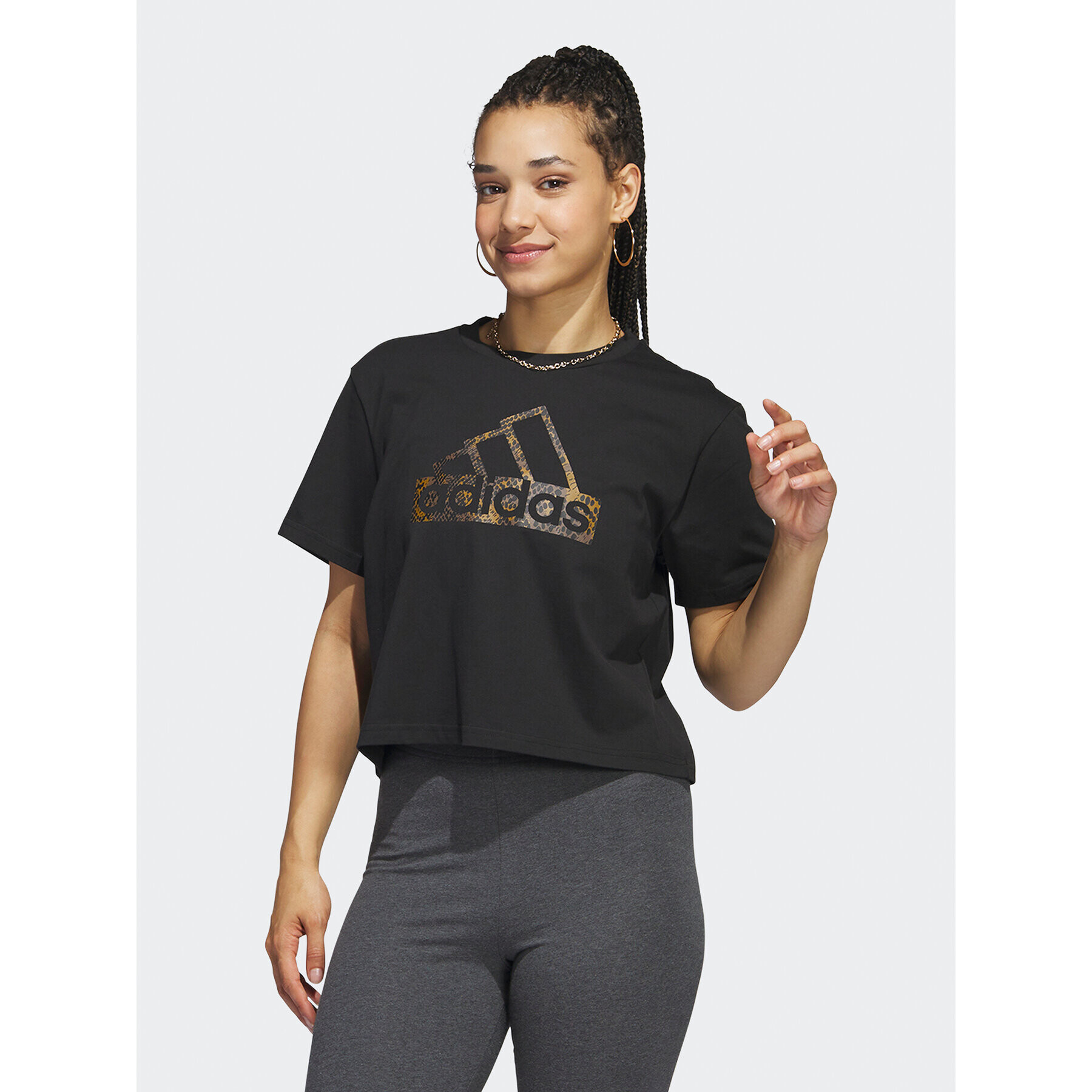 adidas Póló Reptile Badge of Sport Graphic T-Shirt HR5317 Fekete Regular Fit - Pepit.hu