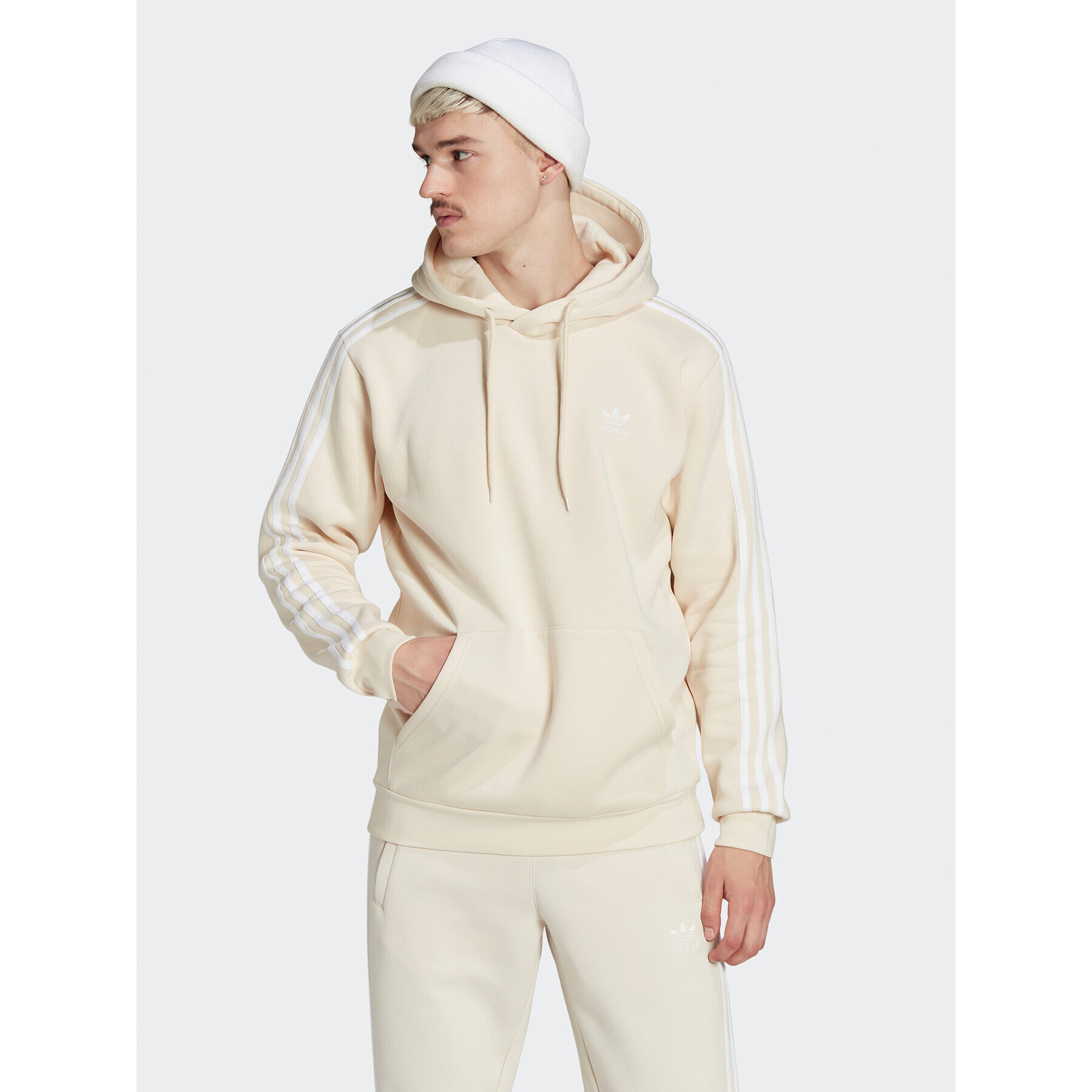 adidas Pulóver adicolor Classics 3-Stripes Hoodie IB1416 Bézs Regular Fit - Pepit.hu