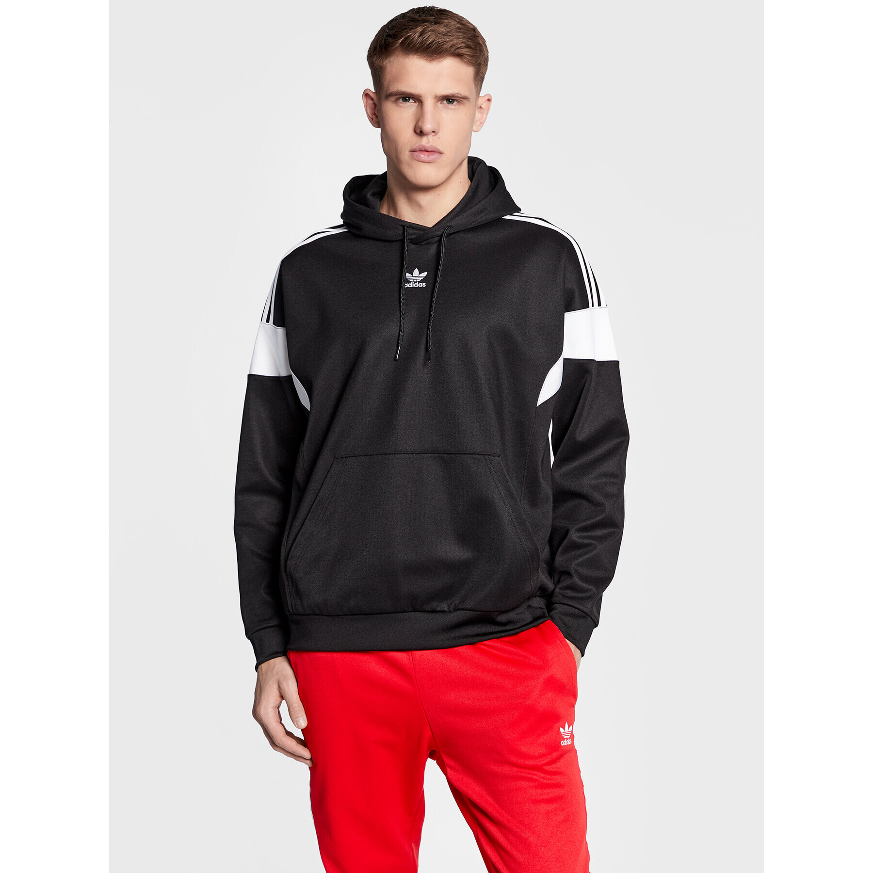 adidas Pulóver Adicolor Classics Cut Line Hoodie HS2065 Fekete Loose Fit - Pepit.hu