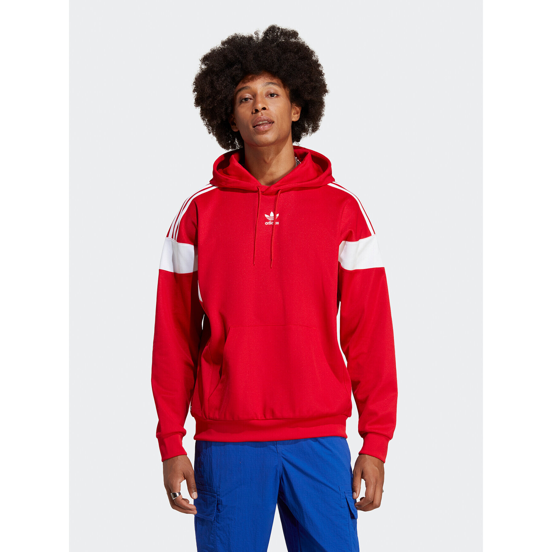 adidas Pulóver Adicolor Classics Cut Line Hoodie IB9945 Piros Loose Fit - Pepit.hu