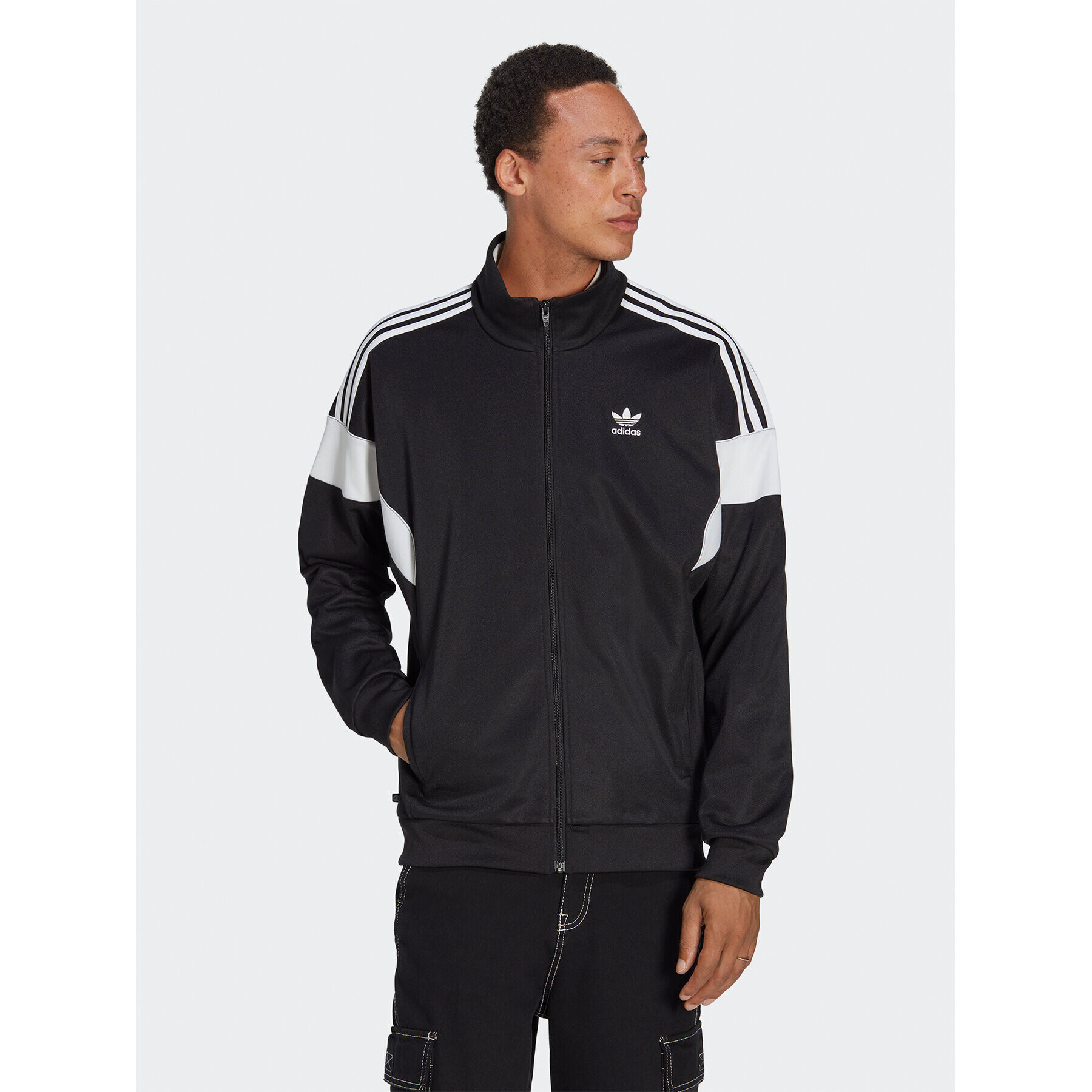 adidas Pulóver Adicolor Classics Cut Line Track Top HS2064 Fekete Loose Fit - Pepit.hu