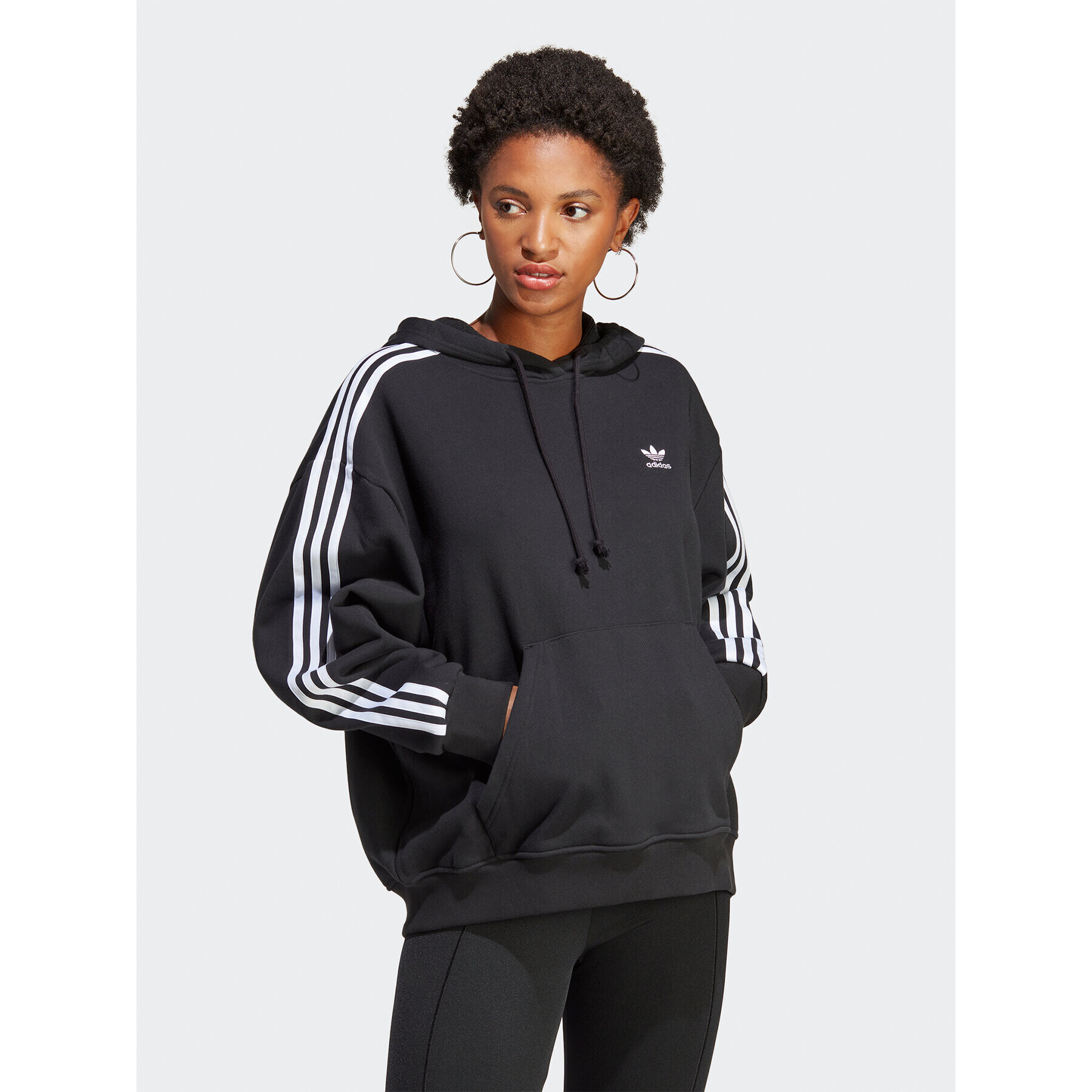 adidas Pulóver Adicolor Classics Oversized Hoodie IB7454 Fekete Relaxed Fit - Pepit.hu