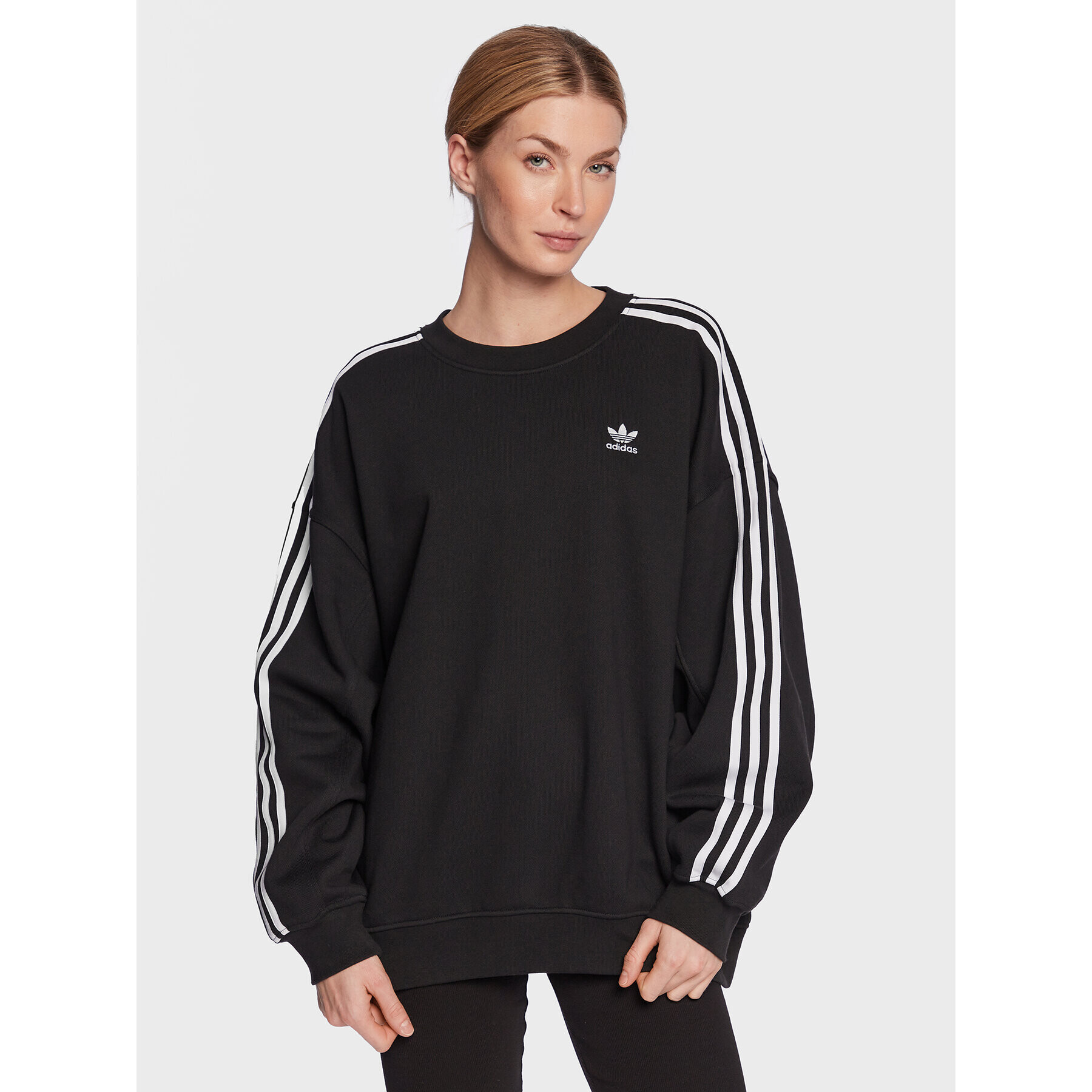 adidas Pulóver Adicolor Classics Oversized Sweatshirt IB7444 Fekete Relaxed Fit - Pepit.hu