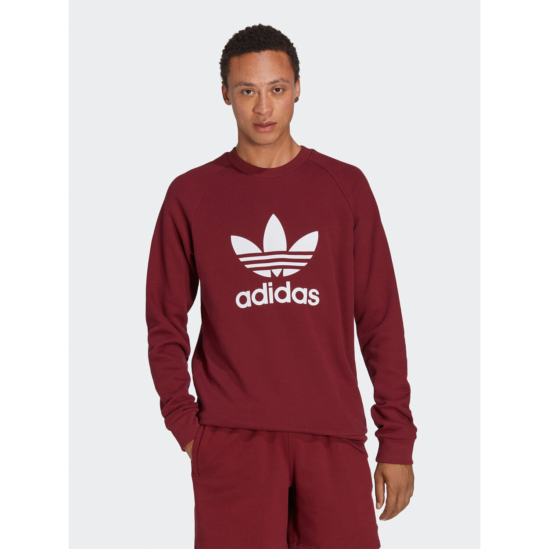 adidas Pulóver Adicolor Classics Trefoil Crewneck Sweatshirt IA4856 Piros Regular Fit - Pepit.hu