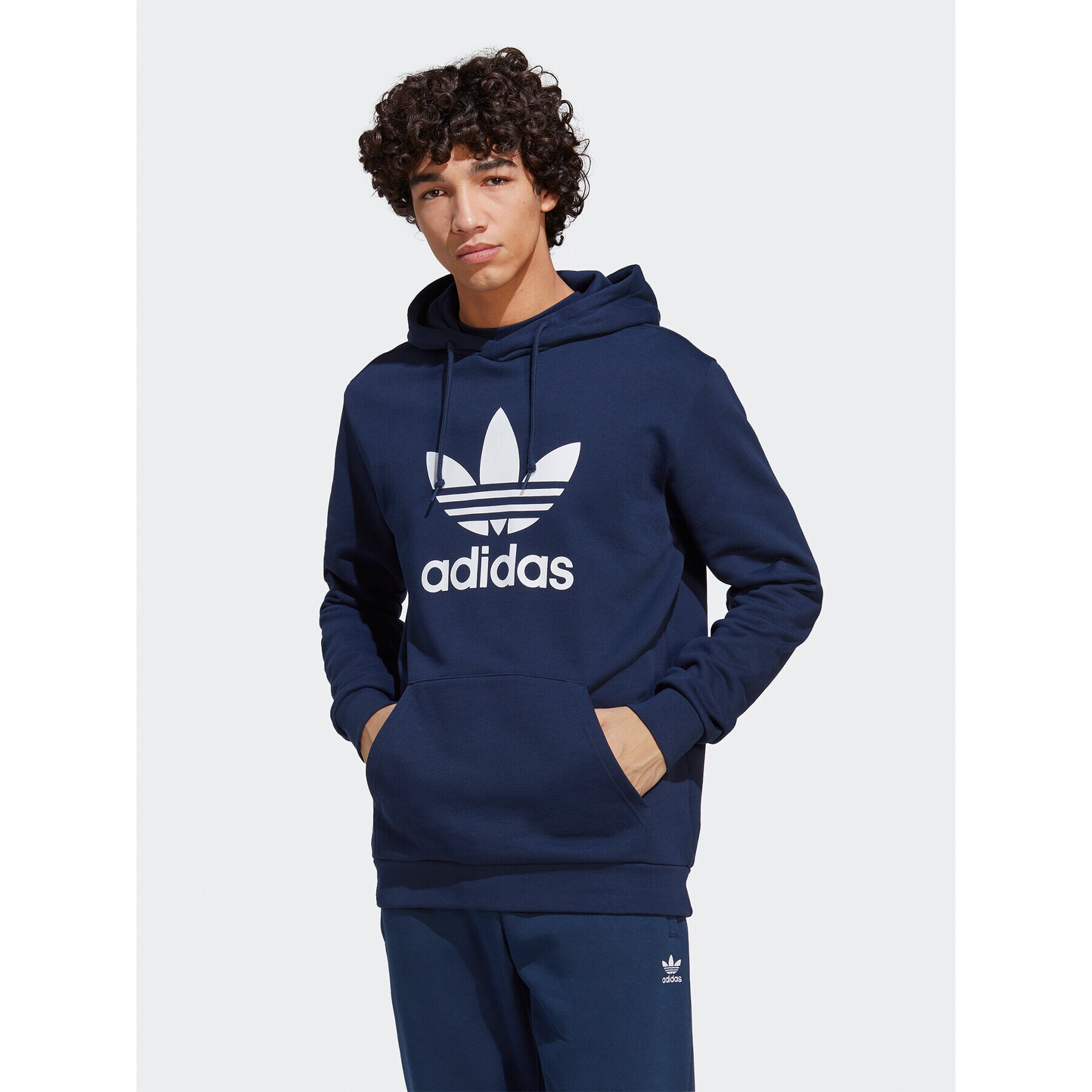 adidas Pulóver adicolor Classics Trefoil Hoodie IA4886 Sötétkék Regular Fit - Pepit.hu