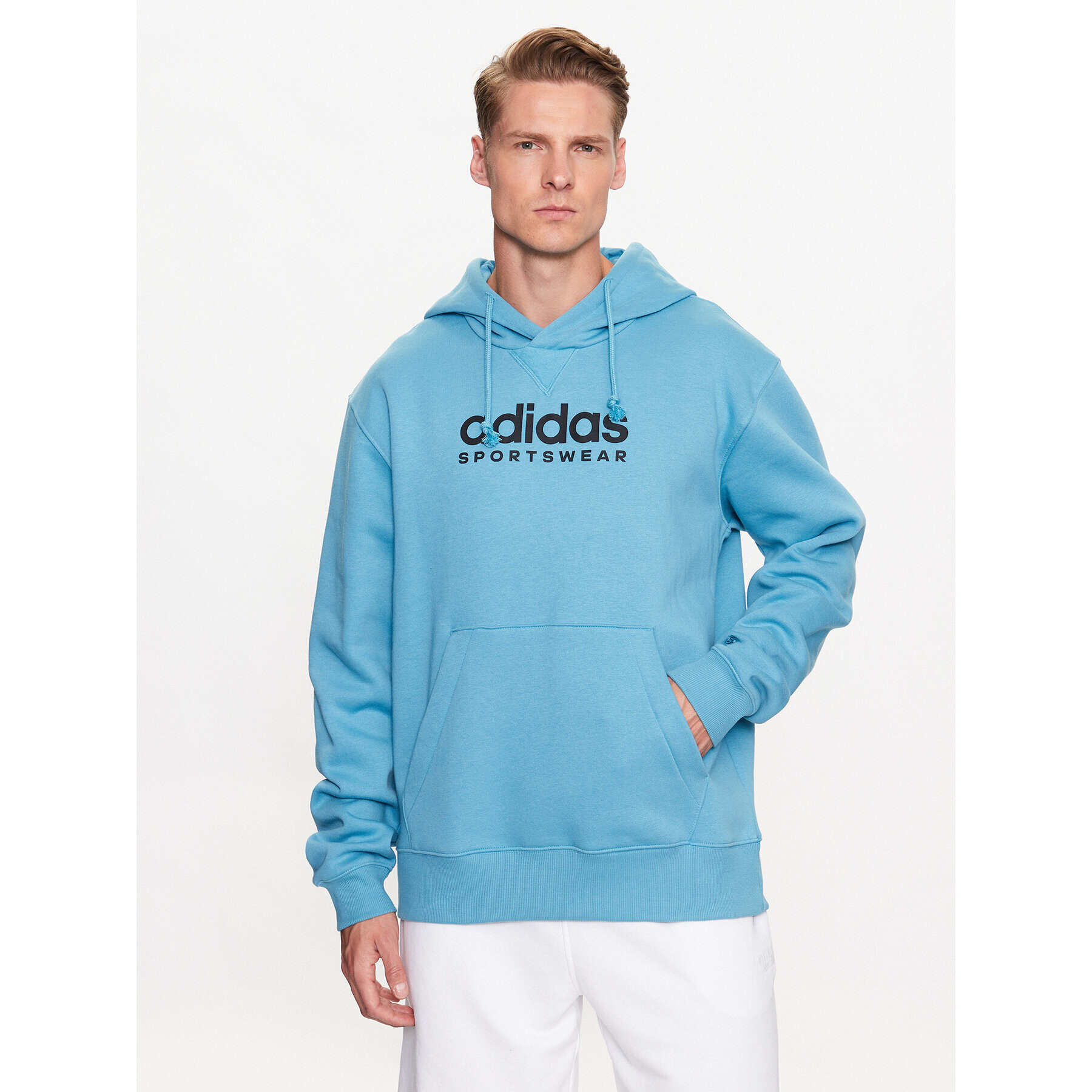 adidas Pulóver All SZN Fleece Graphic Hoodie IC9778 Kék Loose Fit - Pepit.hu