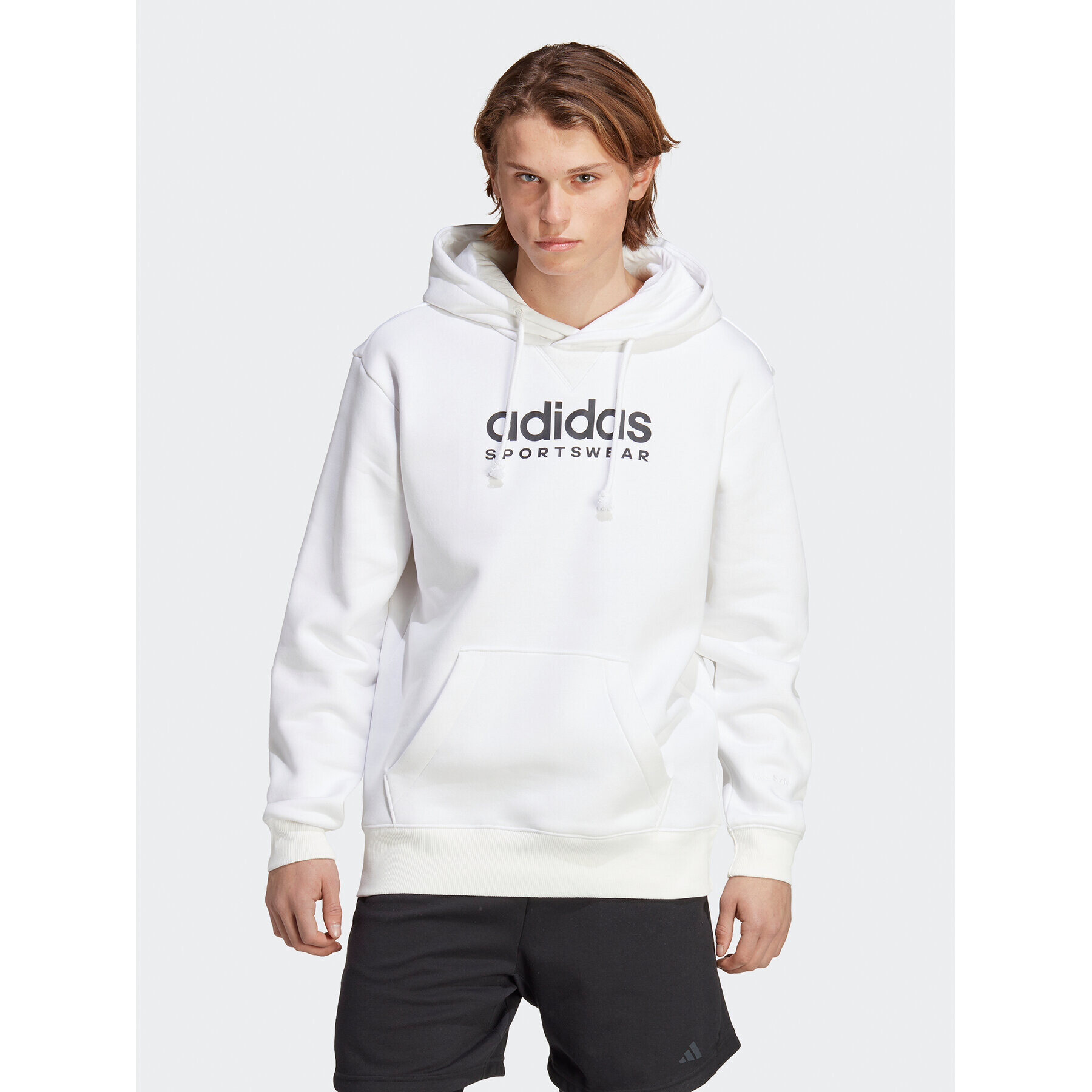 adidas Pulóver All SZN Fleece Graphic Hoodie IC9781 Fehér Loose Fit - Pepit.hu