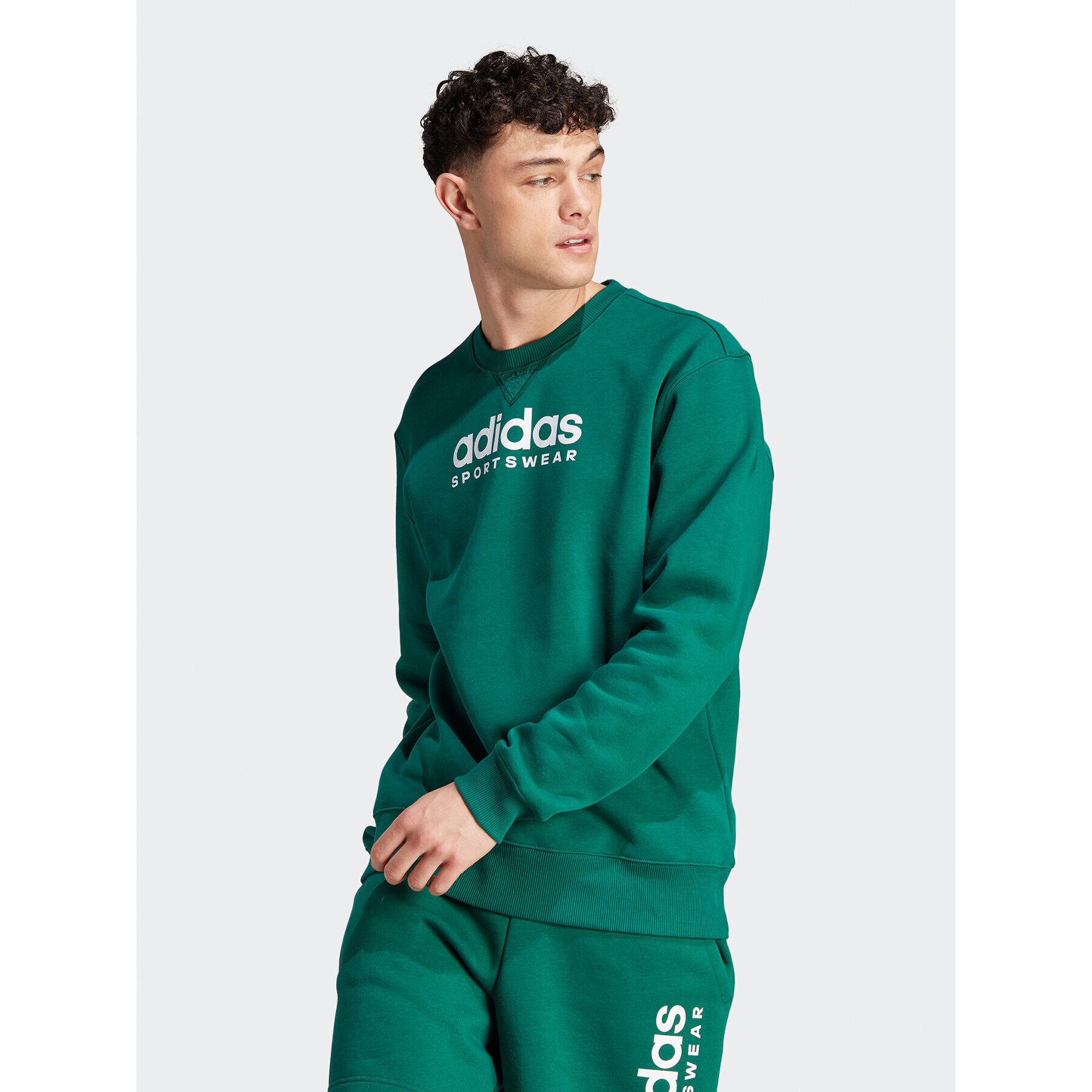 adidas Pulóver All SZN Fleece Graphic IJ9440 Zöld Loose Fit - Pepit.hu