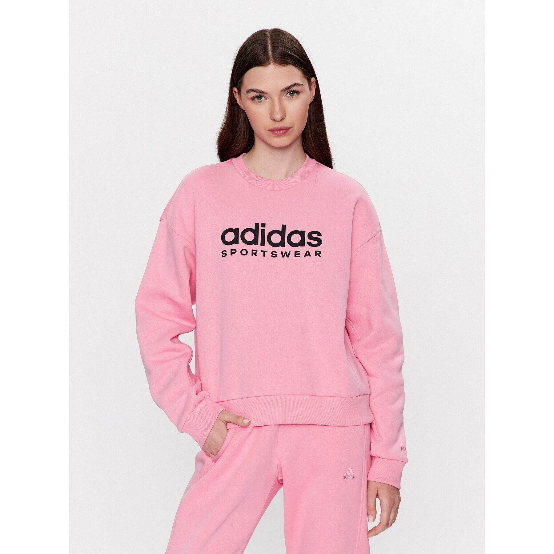 adidas Pulóver ALL SZN Fleece Graphic Sweatshirt IC8716 Rózsaszín Loose Fit - Pepit.hu