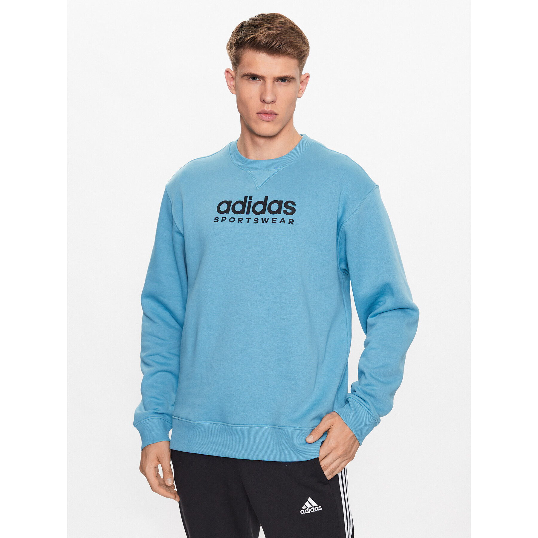 adidas Pulóver All SZN Fleece Graphic Sweatshirt IC9825 Kék Loose Fit - Pepit.hu