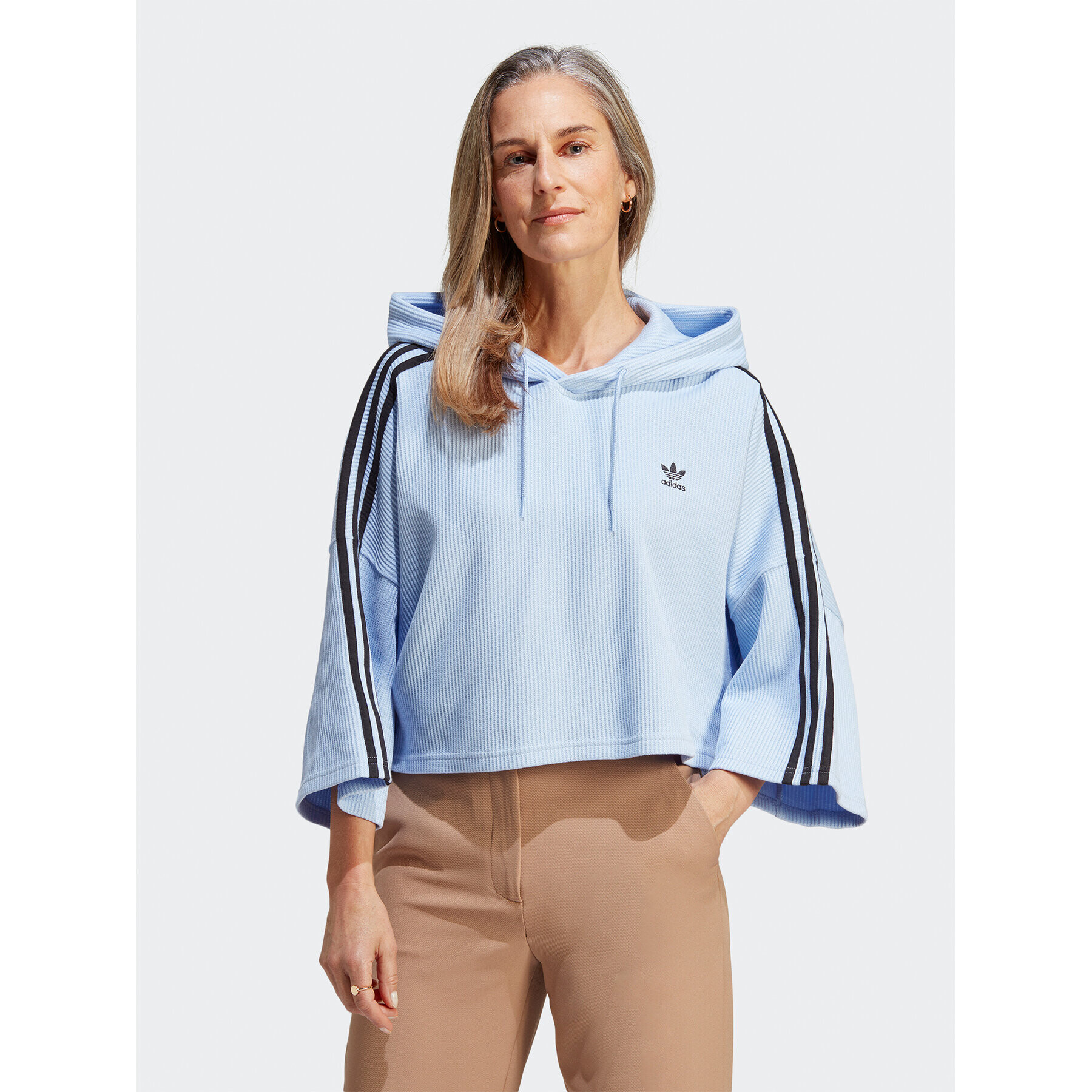 adidas Pulóver Crop Hoodie IC5460 Kék - Pepit.hu