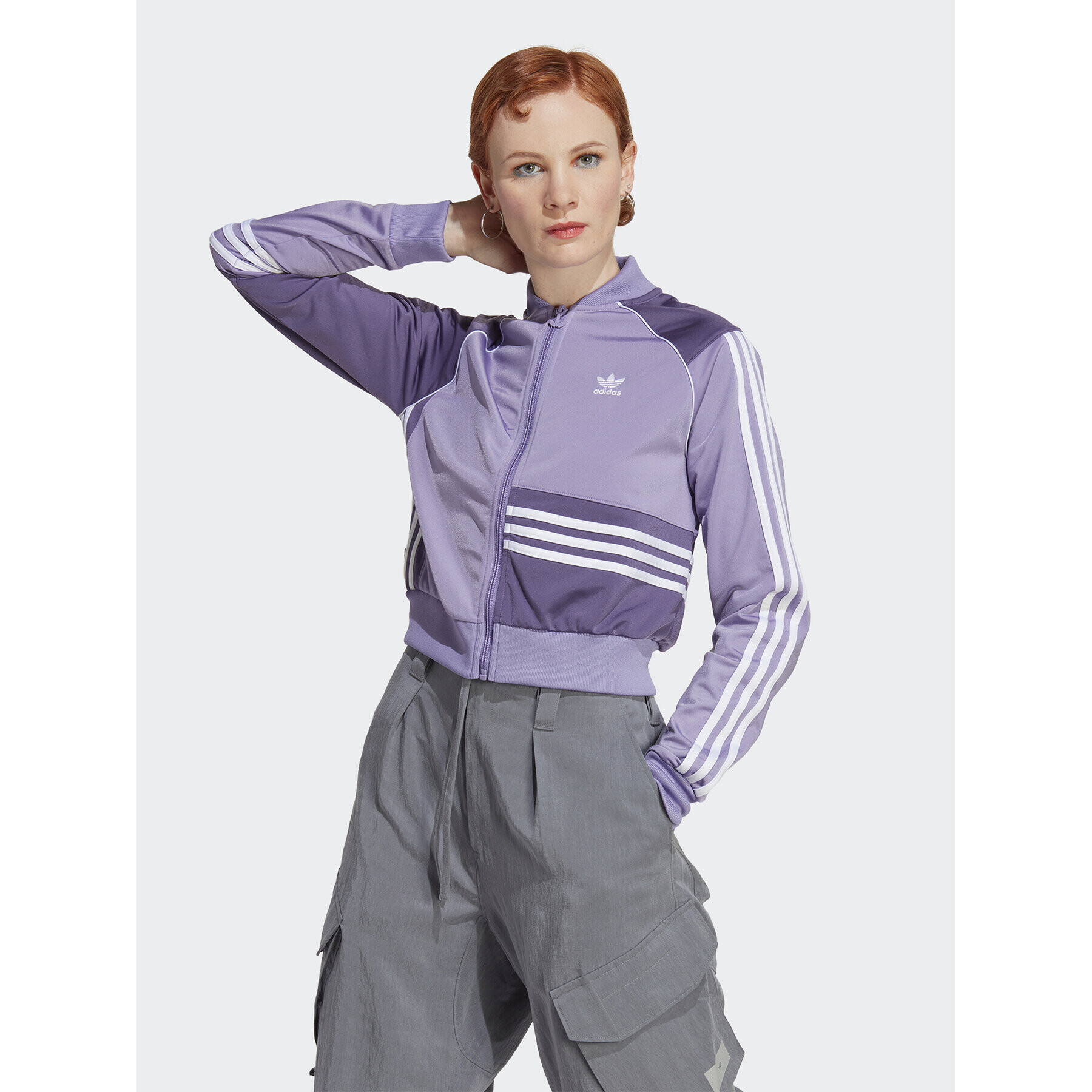 adidas Pulóver Crop Track Top IC2375 Lila - Pepit.hu