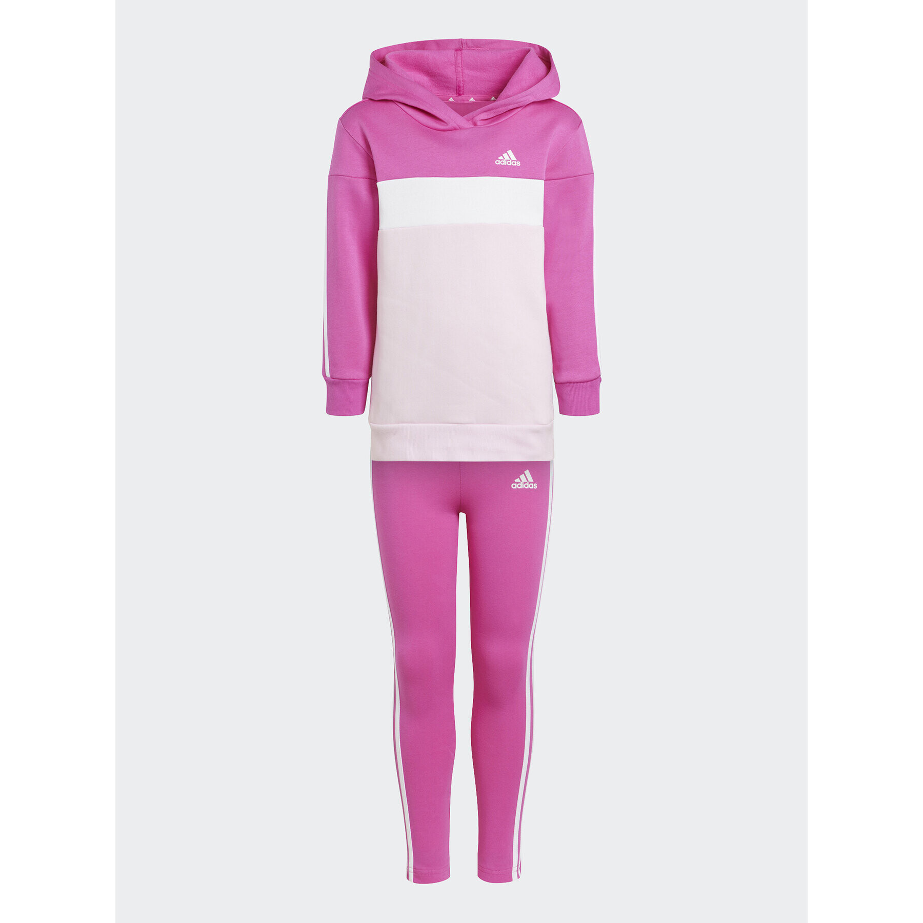 adidas Pulóver és leggins szett Tiberio 3-Stripes Colorblock Fleece IA3117 Rózsaszín Slim Fit - Pepit.hu