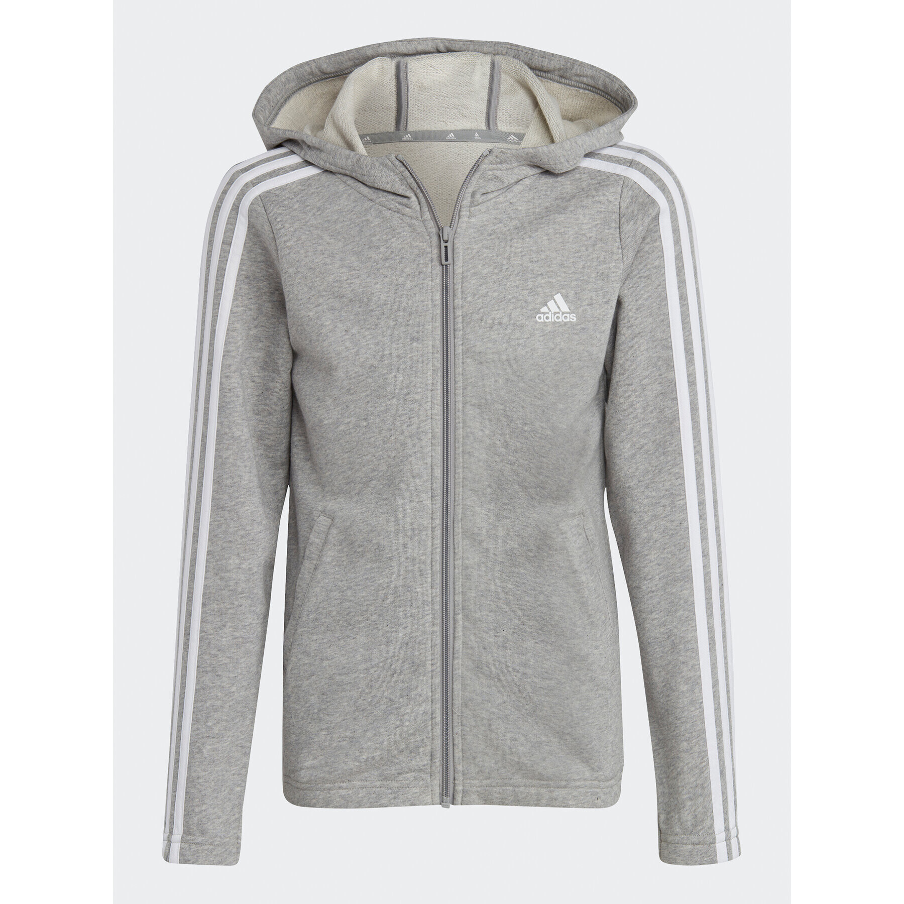 adidas Pulóver Essentials 3-Stripes IC3635 Szürke Slim Fit - Pepit.hu