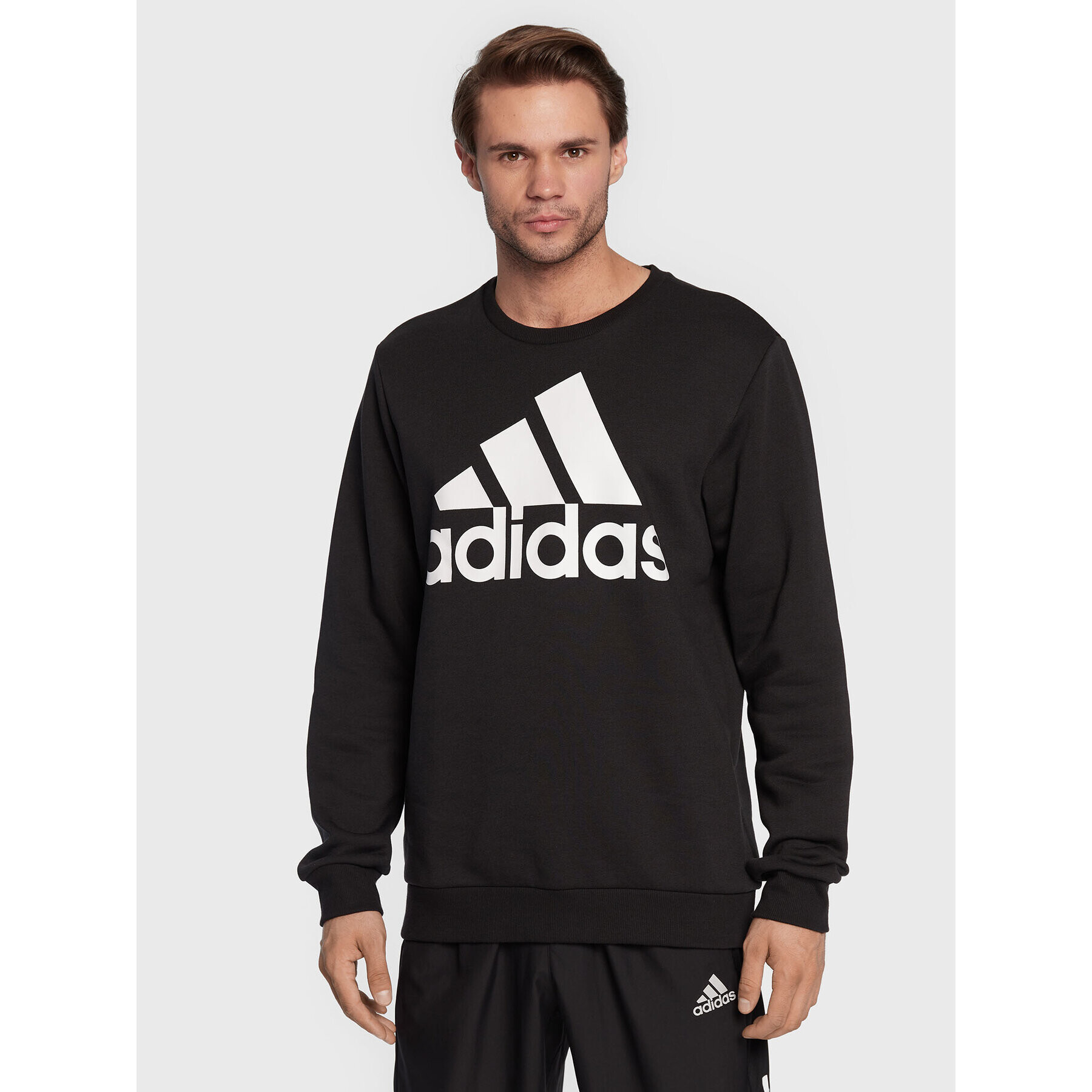 adidas Pulóver Essentials Big Logo GK9074 Fekete Regular Fit - Pepit.hu