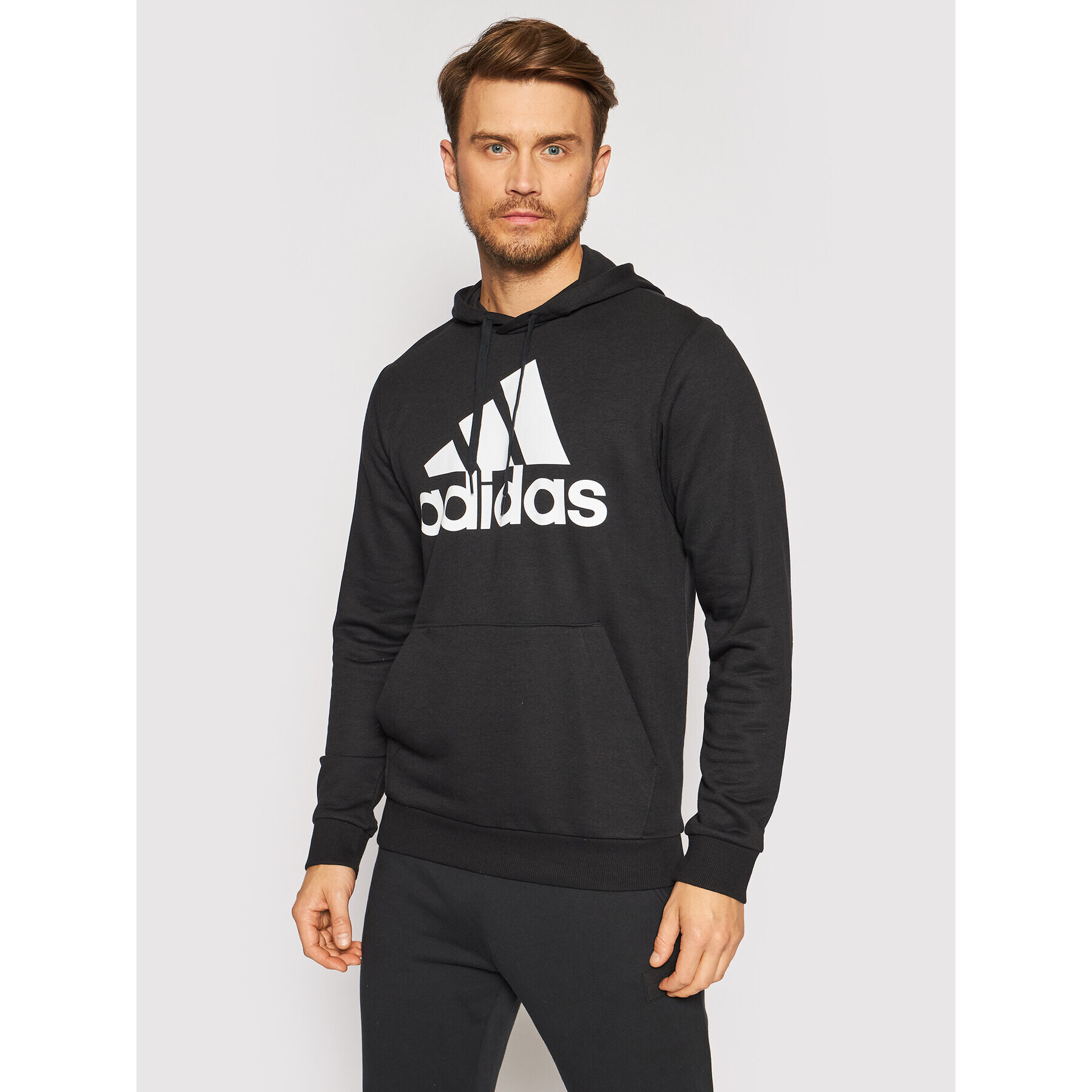 adidas Pulóver Essentials Big Logo GK9540 Fekete Regular Fit - Pepit.hu