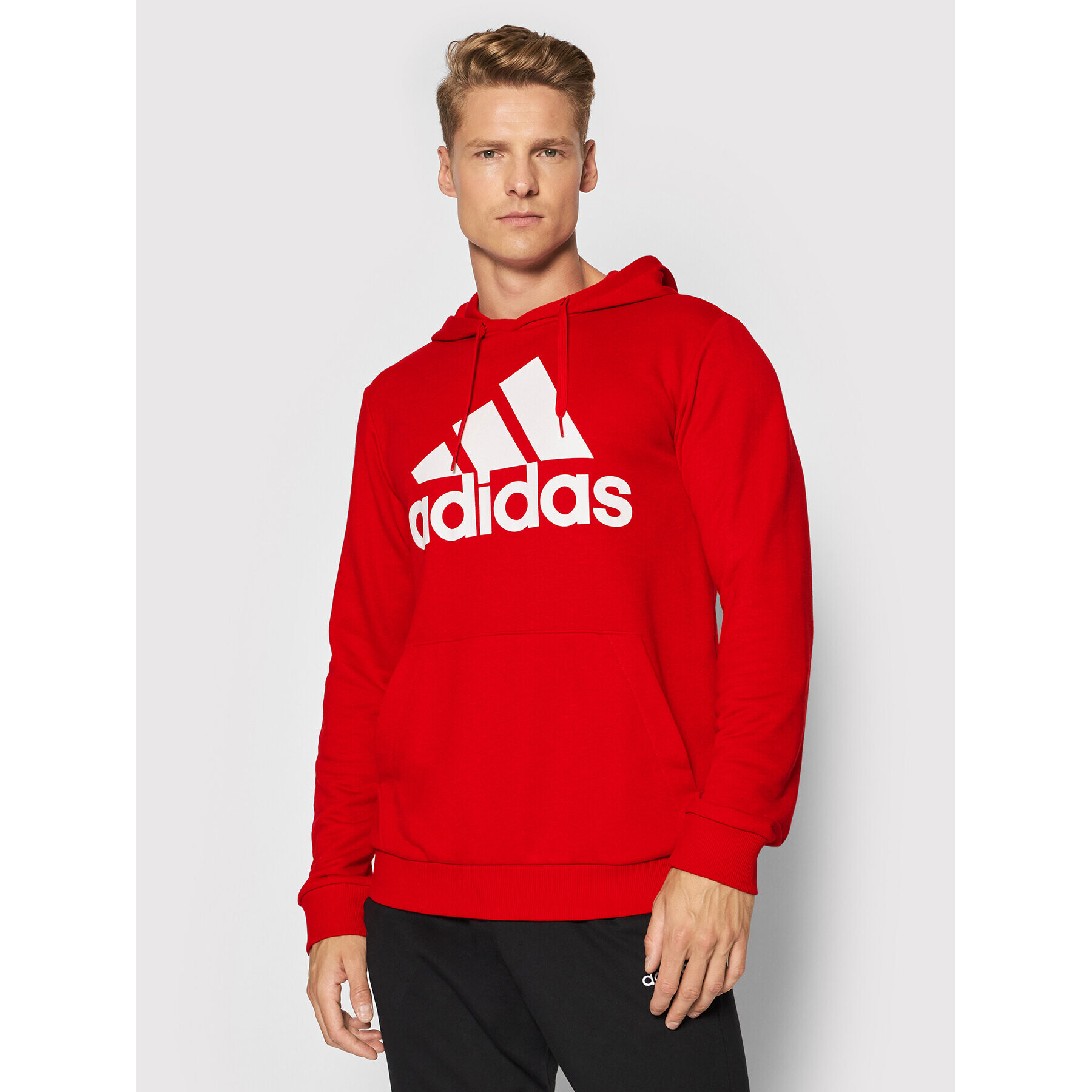 adidas Pulóver Essentials Big Logo GV0249 Piros Regular Fit - Pepit.hu