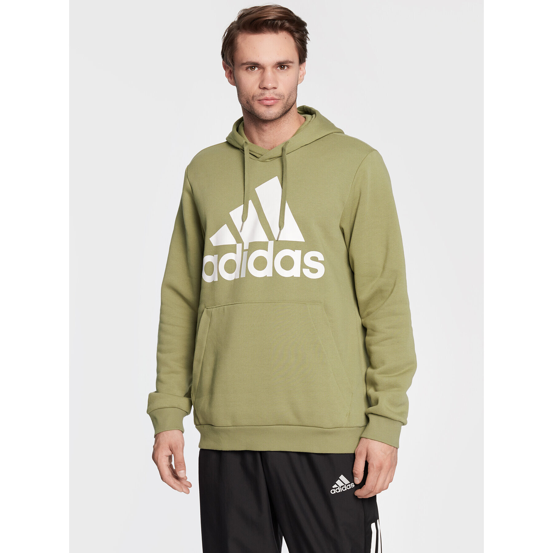 adidas Pulóver Essentials Fleece Big Logo H12201 Zöld Regular Fit - Pepit.hu