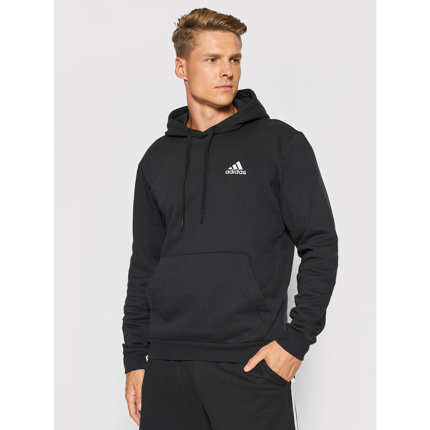 adidas Pulóver Essentials Fleece GV5294 Fekete Regular Fit - Pepit.hu