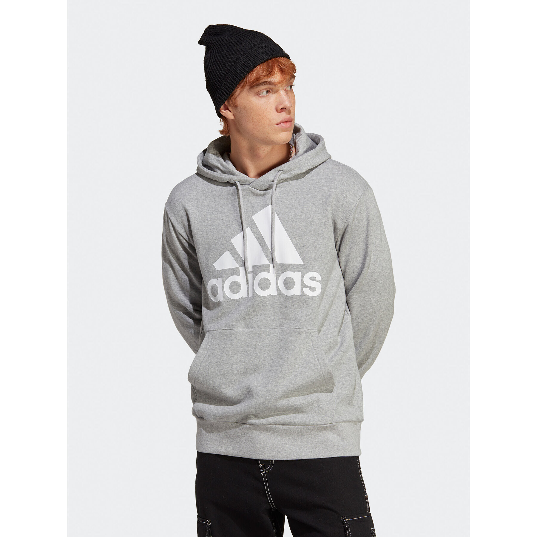 adidas Pulóver Essentials French Terry Big Logo Hoodie IC9364 Szürke Regular Fit - Pepit.hu