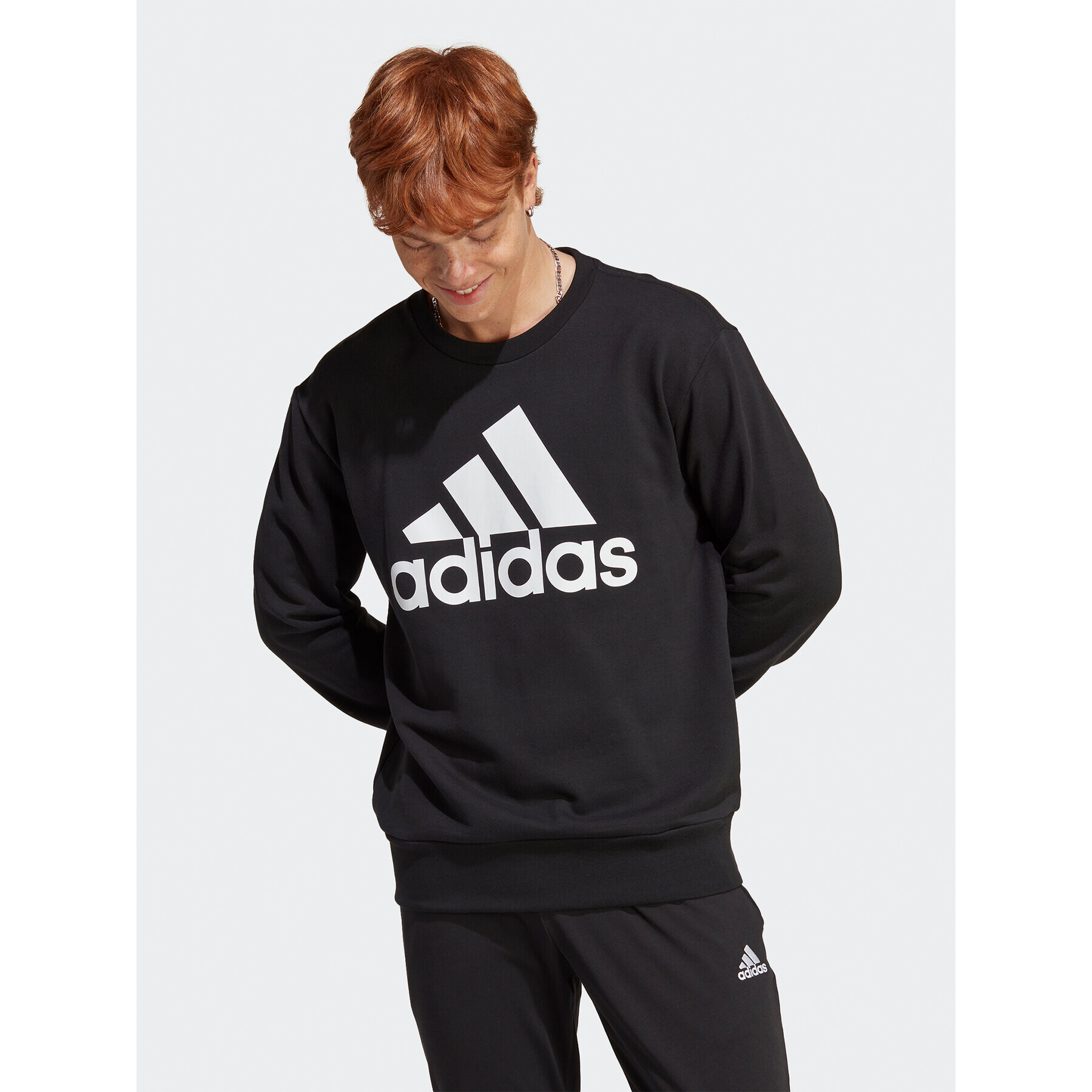 adidas Pulóver Essentials French Terry Big Logo Sweatshirt IC9324 Fekete Regular Fit - Pepit.hu