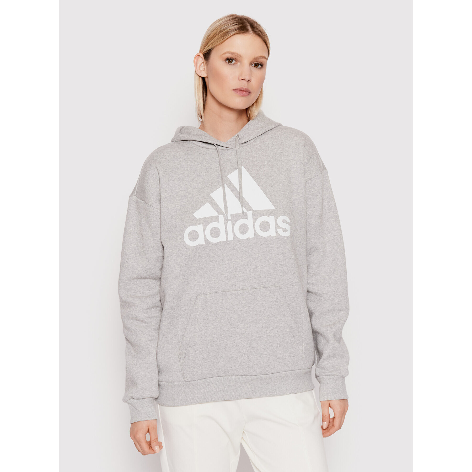 adidas Pulóver Essentials Logo HD1748 Szürke Loose Fit - Pepit.hu