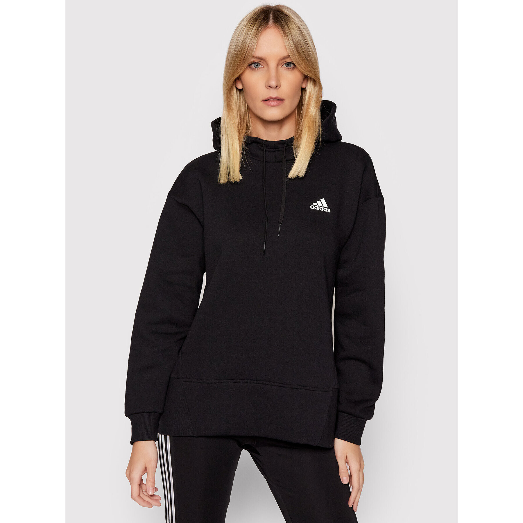 adidas Pulóver Essentials Studio Fleece HD6746 Fekete Loose Fit - Pepit.hu