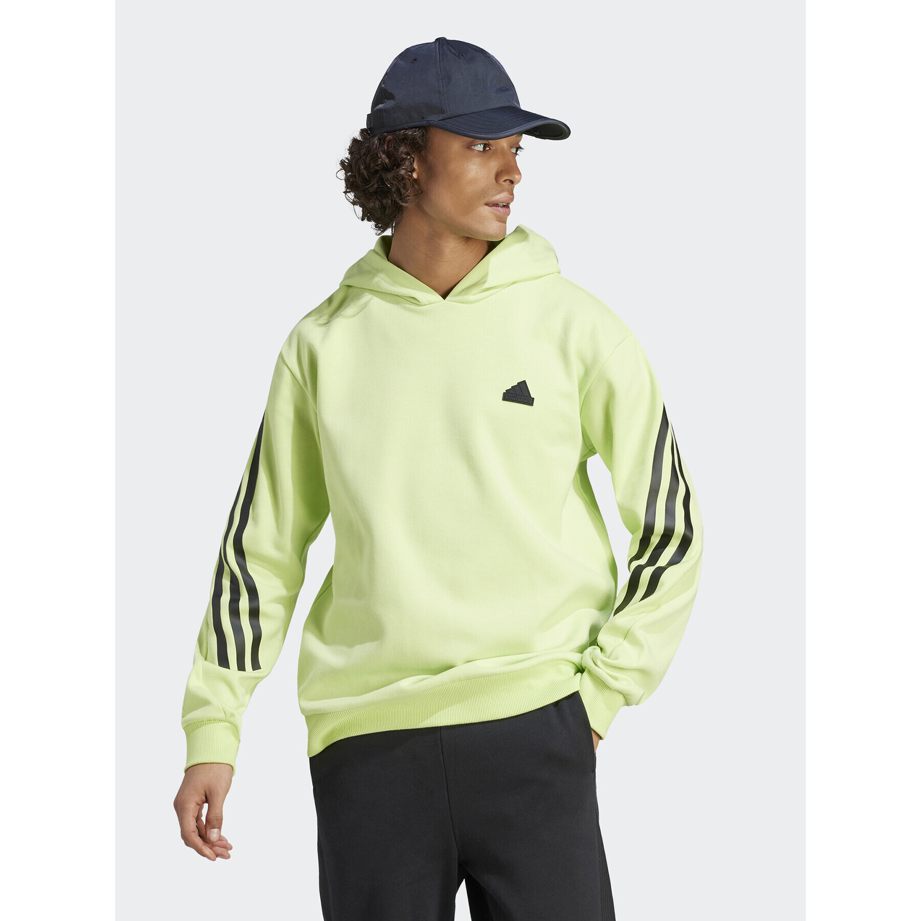 adidas Pulóver Future Icons 3-Stripes Hoodie IJ8866 Zöld Regular Fit - Pepit.hu