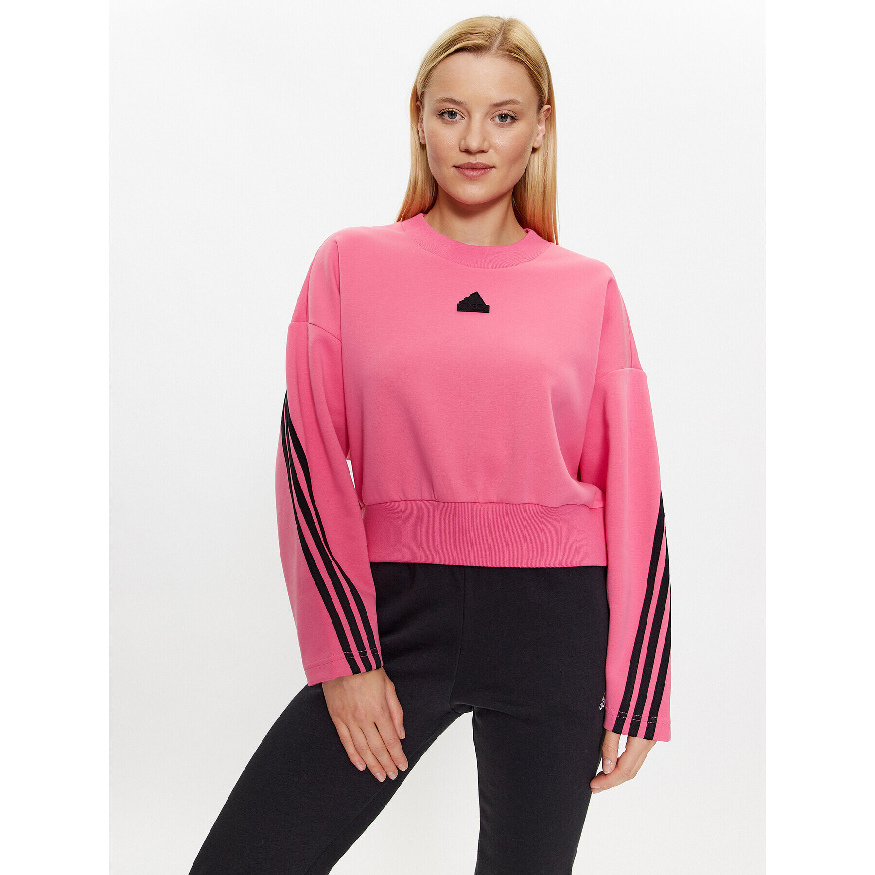 adidas Pulóver Future Icons 3-Stripes Sweatshirt IL3054 Rózsaszín Loose Fit - Pepit.hu