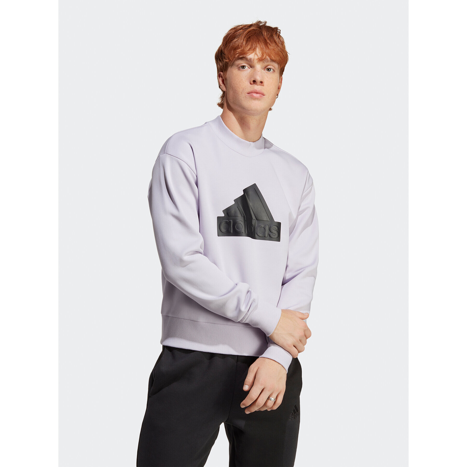 adidas Pulóver Future Icons Badge of Sport Crew Sweatshirt IC3743 Lila Regular Fit - Pepit.hu