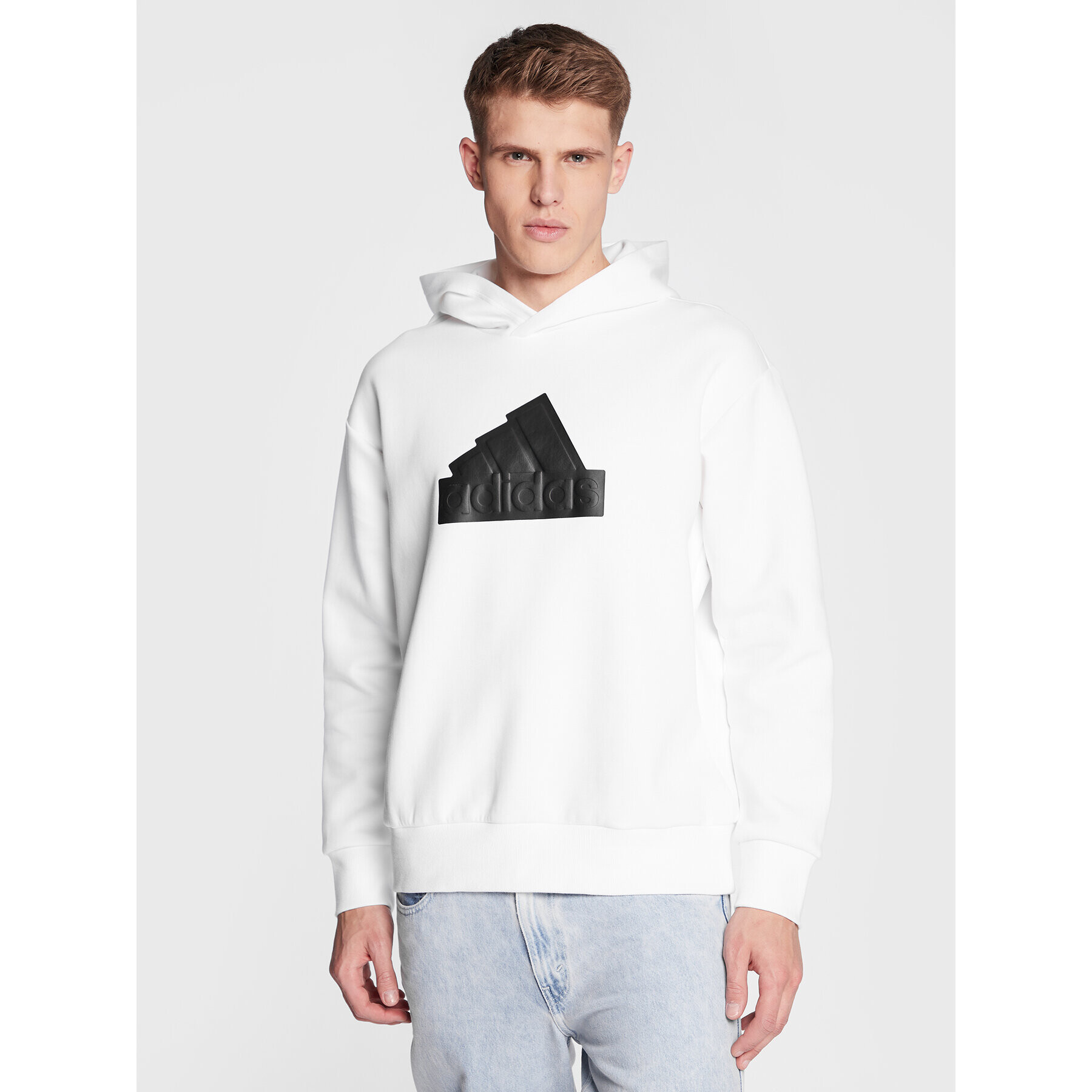 adidas Pulóver Future Icons Badge of Sport Hoodie IC3746 Fehér Regular Fit - Pepit.hu