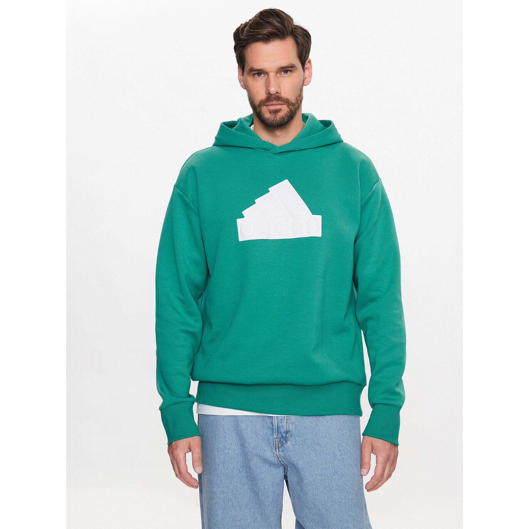 adidas Pulóver Future Icons Badge of Sport Hoodie IC3751 Zöld Regular Fit - Pepit.hu