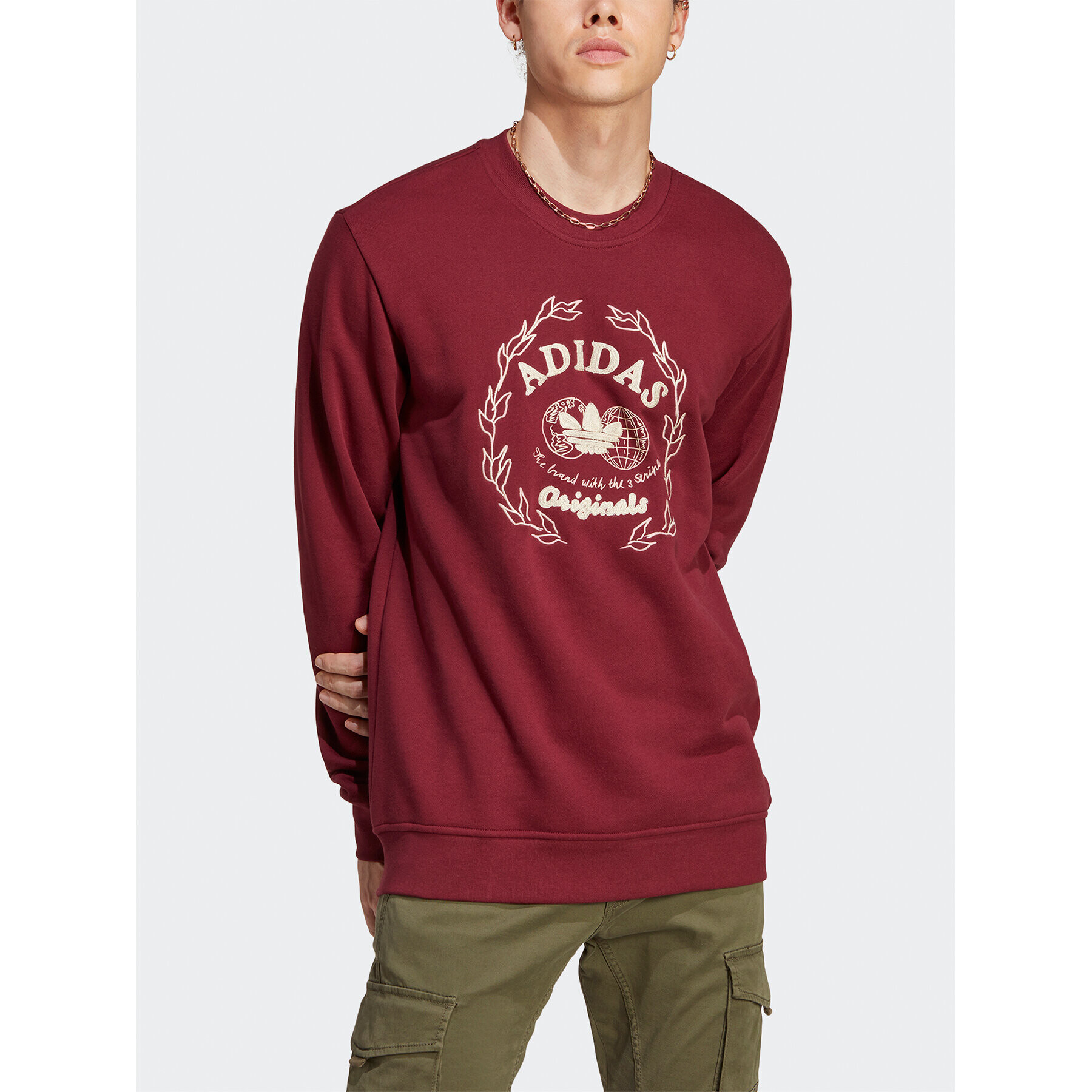 adidas Pulóver Graphics Archive Crew Sweatshirt IC5770 Piros Regular Fit - Pepit.hu