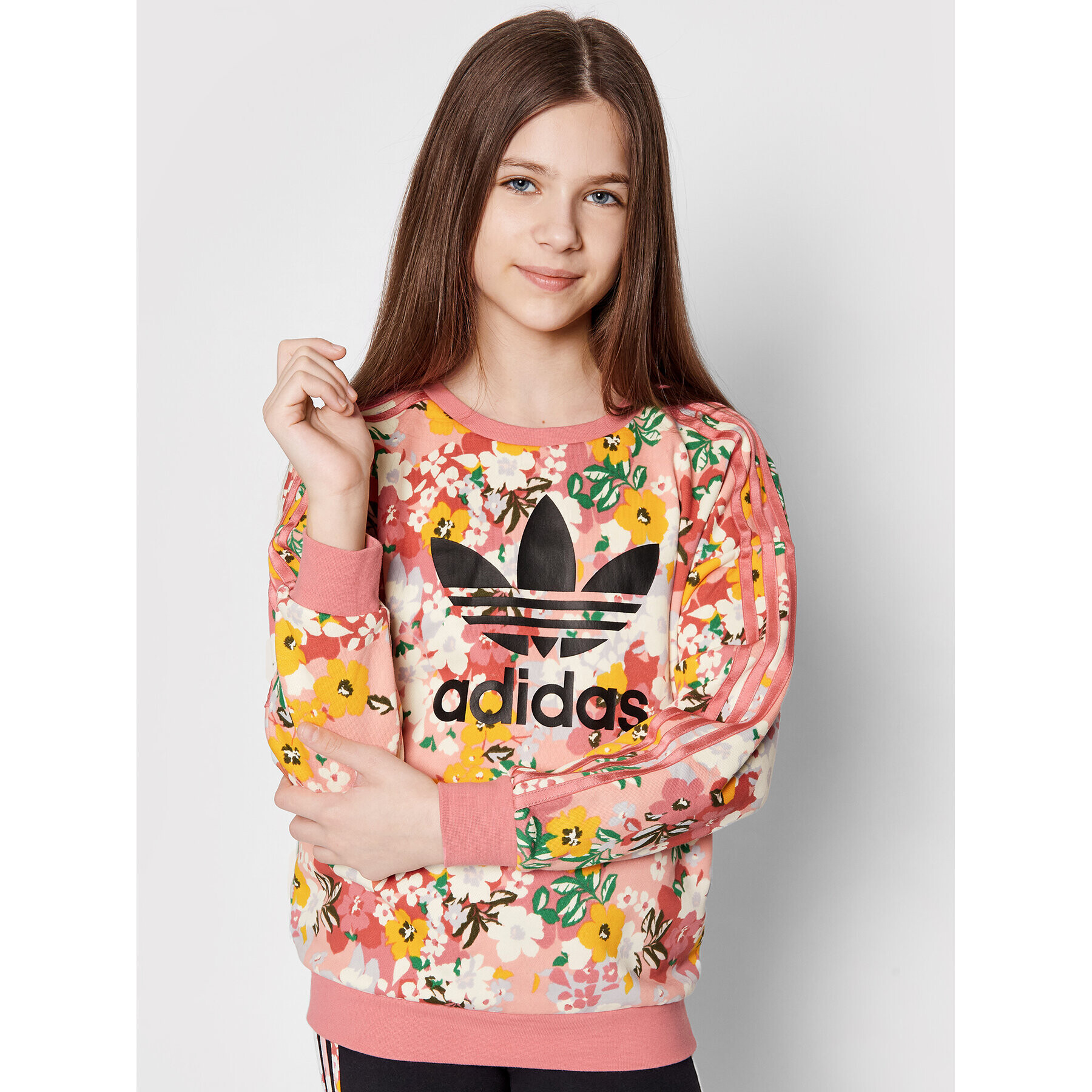 adidas Pulóver HER Studio London Floral Crew GN4217 Rózsaszín Loose Fit - Pepit.hu