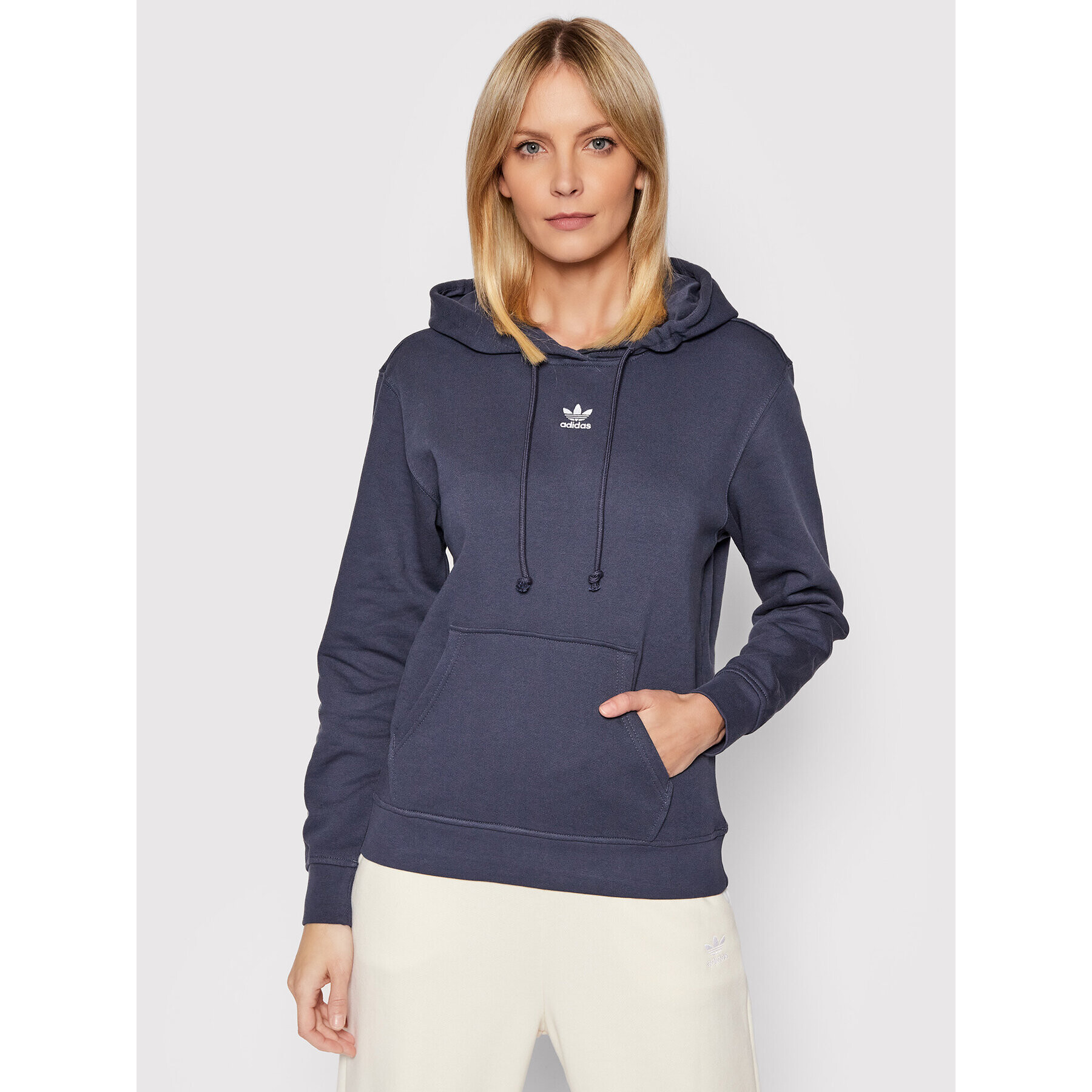 adidas Pulóver Hoodie HF7509 Sötétkék Regular Fit - Pepit.hu