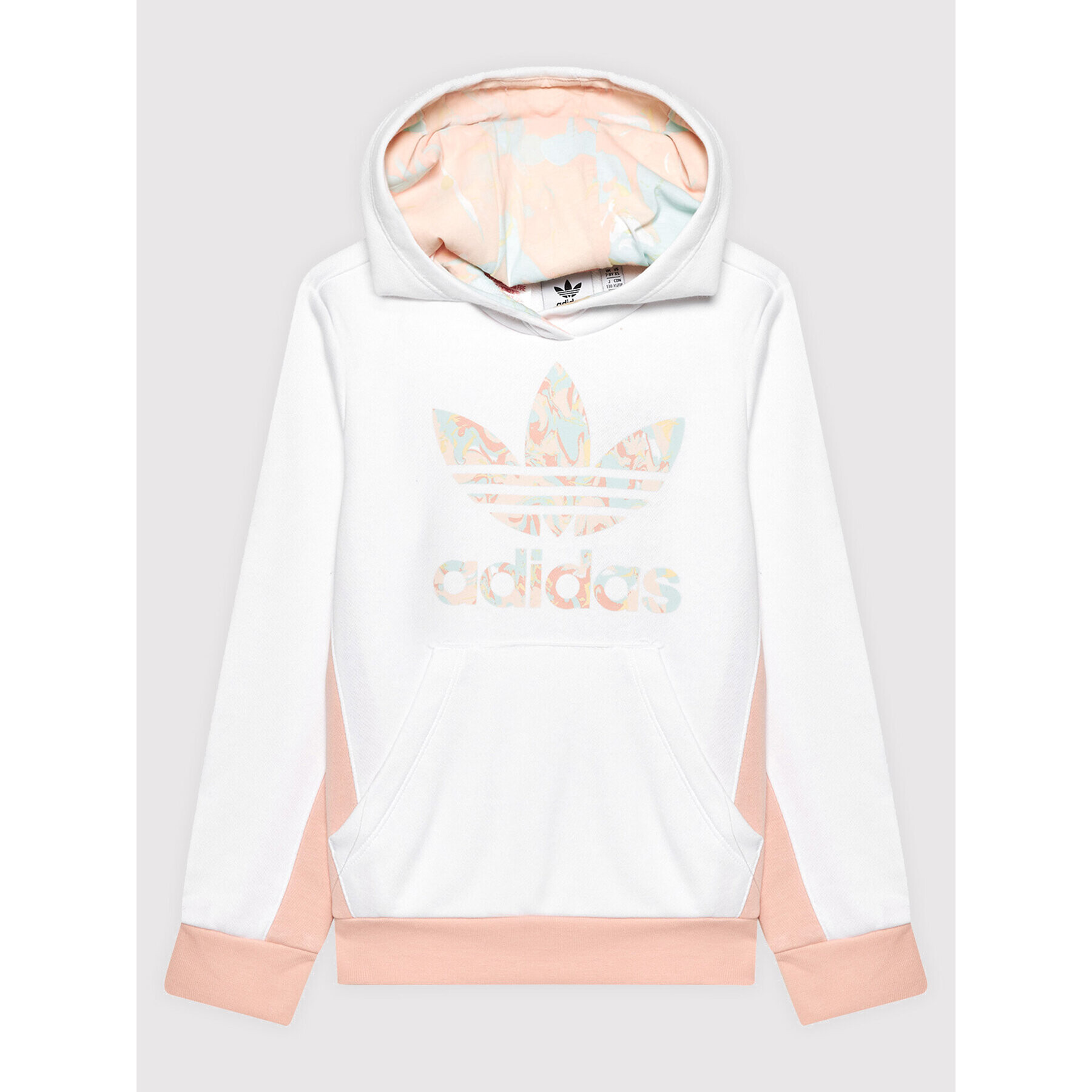 adidas Pulóver Marble Logo Graphic Print H22628 Fehér Regular Fit - Pepit.hu