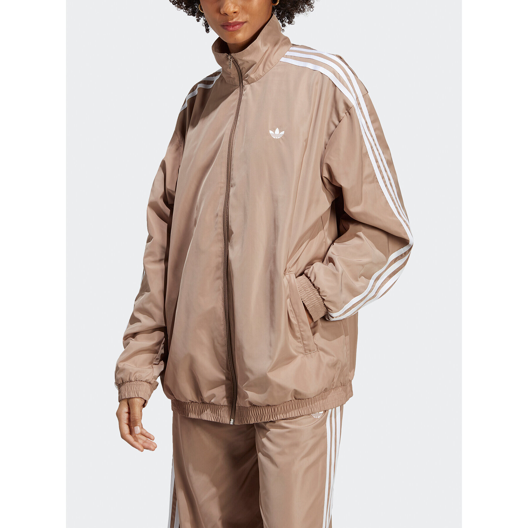 adidas Pulóver Oversized Track Top IP7143 Barna Loose Fit - Pepit.hu