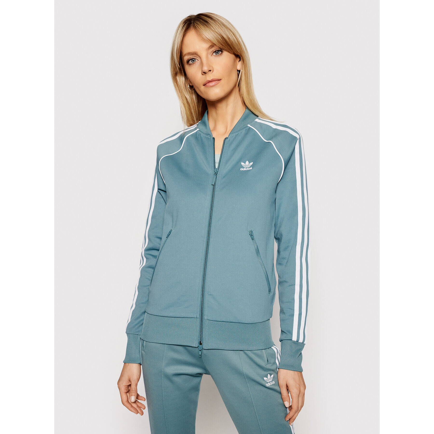 adidas Pulóver Primeblue Sst Track GN2944 Zöld Regular Fit - Pepit.hu