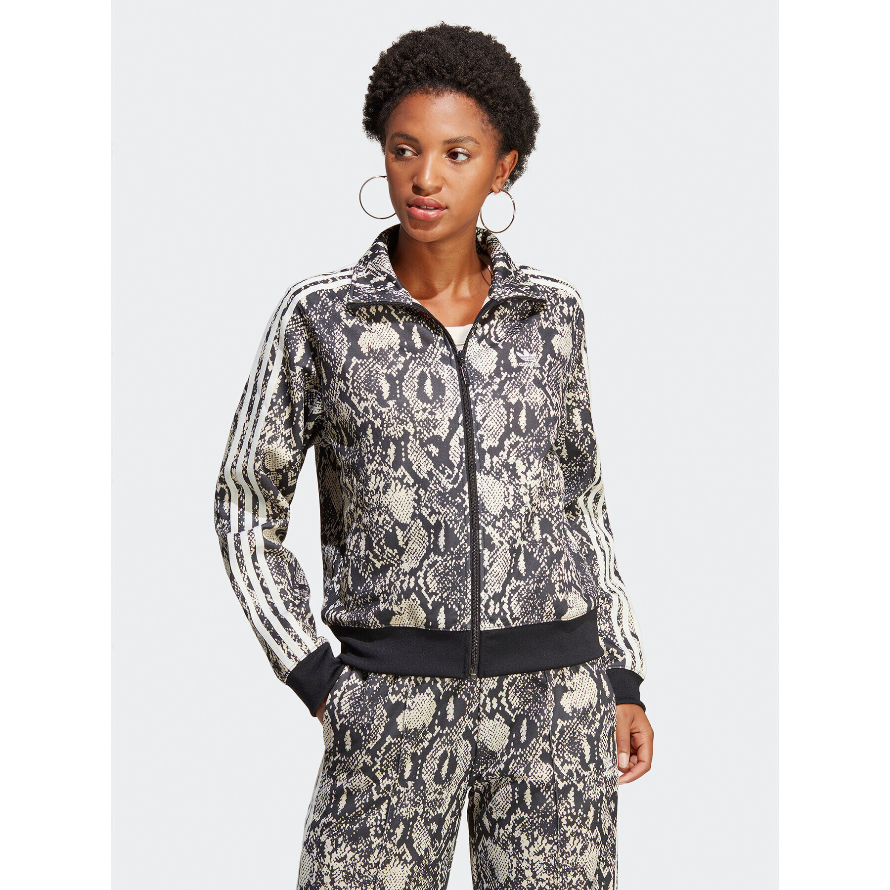 adidas Pulóver Python Allover Print Track Top IC6082 Fekete Regular Fit - Pepit.hu