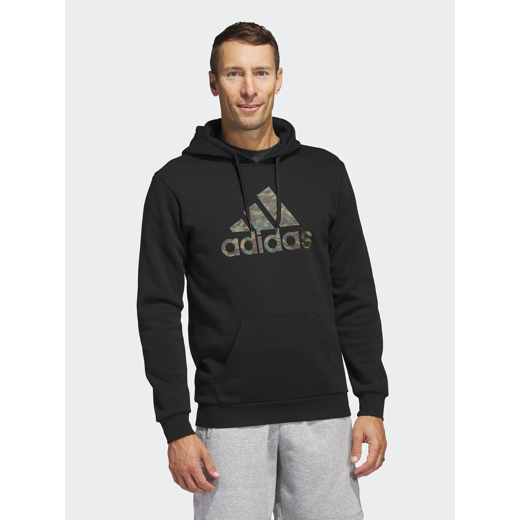 adidas Pulóver Sportswear Camo Hoodie HS3217 Fekete Regular Fit - Pepit.hu