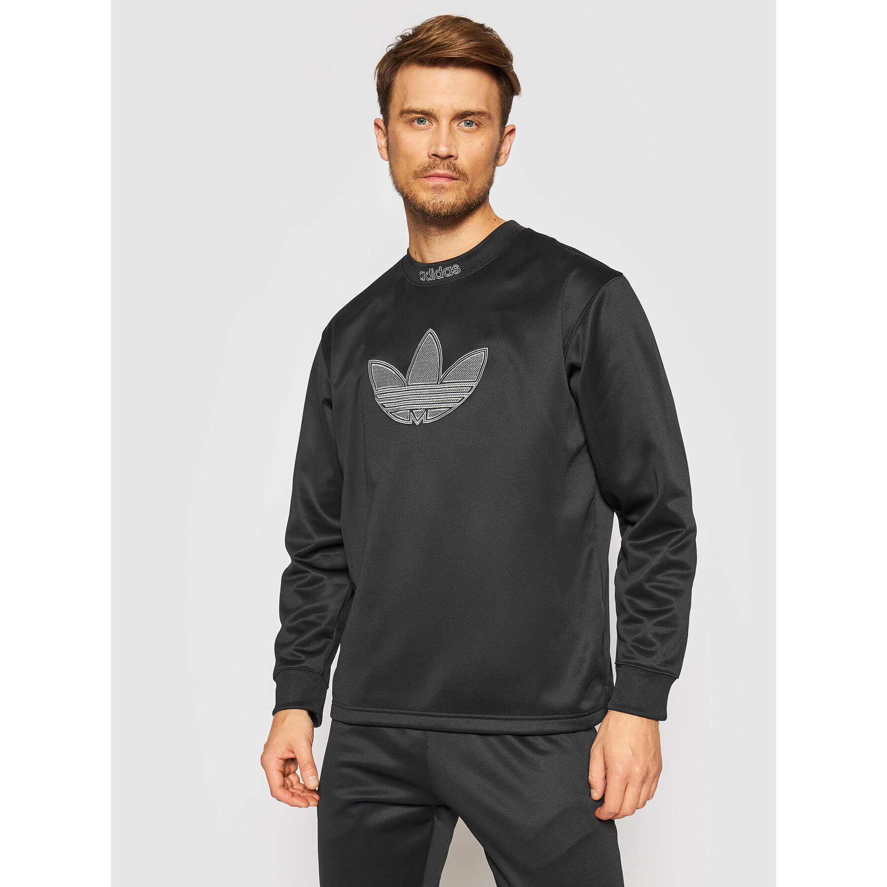 adidas Pulóver Sprt Logo Crewneck H06740 Fekete Relaxed Fit - Pepit.hu