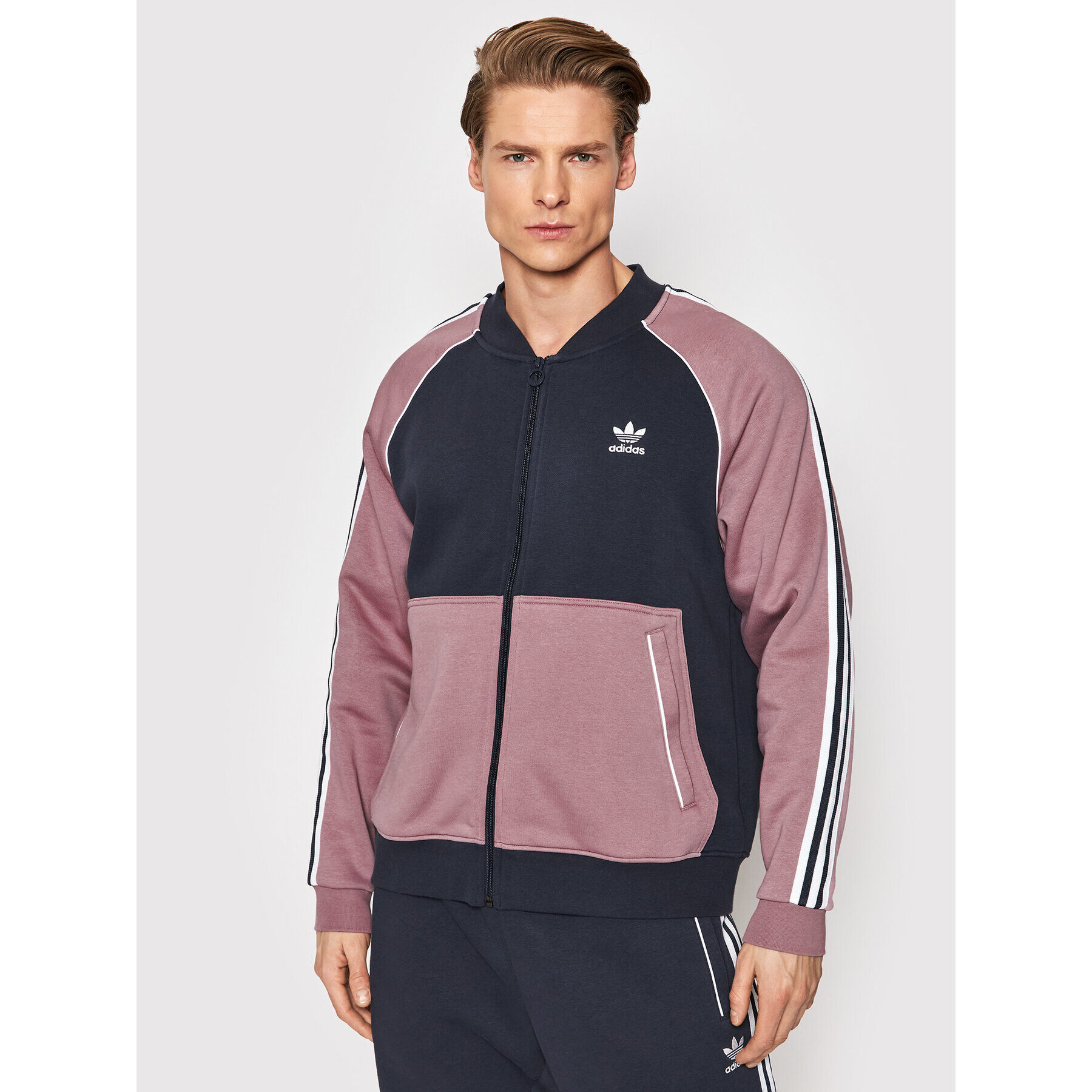 adidas Pulóver Sst Fleece Track HC2081 Sötétkék Regular Fit - Pepit.hu