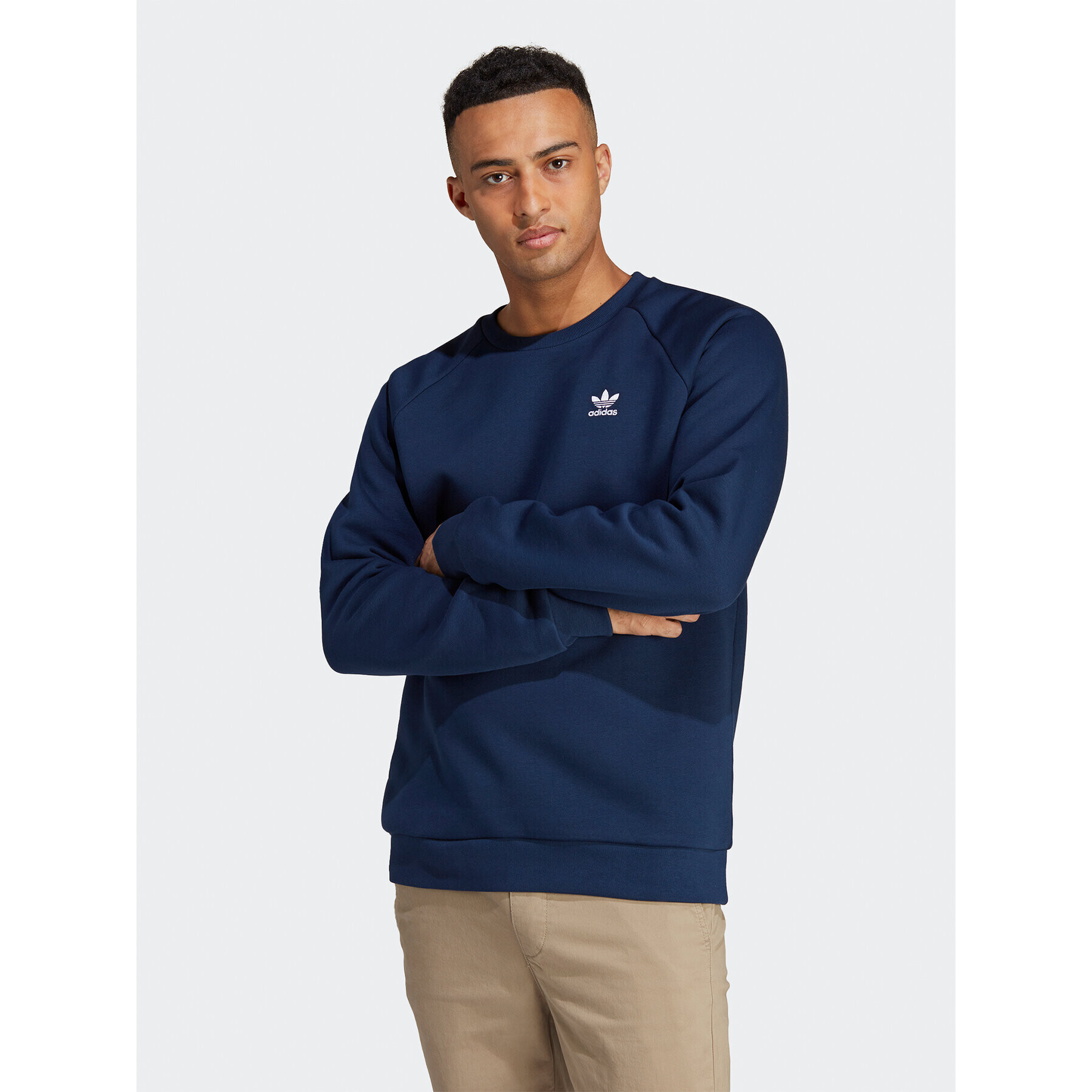 adidas Pulóver Trefoil Essentials Crewneck Sweatshirt IA4827 Kék Regular Fit - Pepit.hu